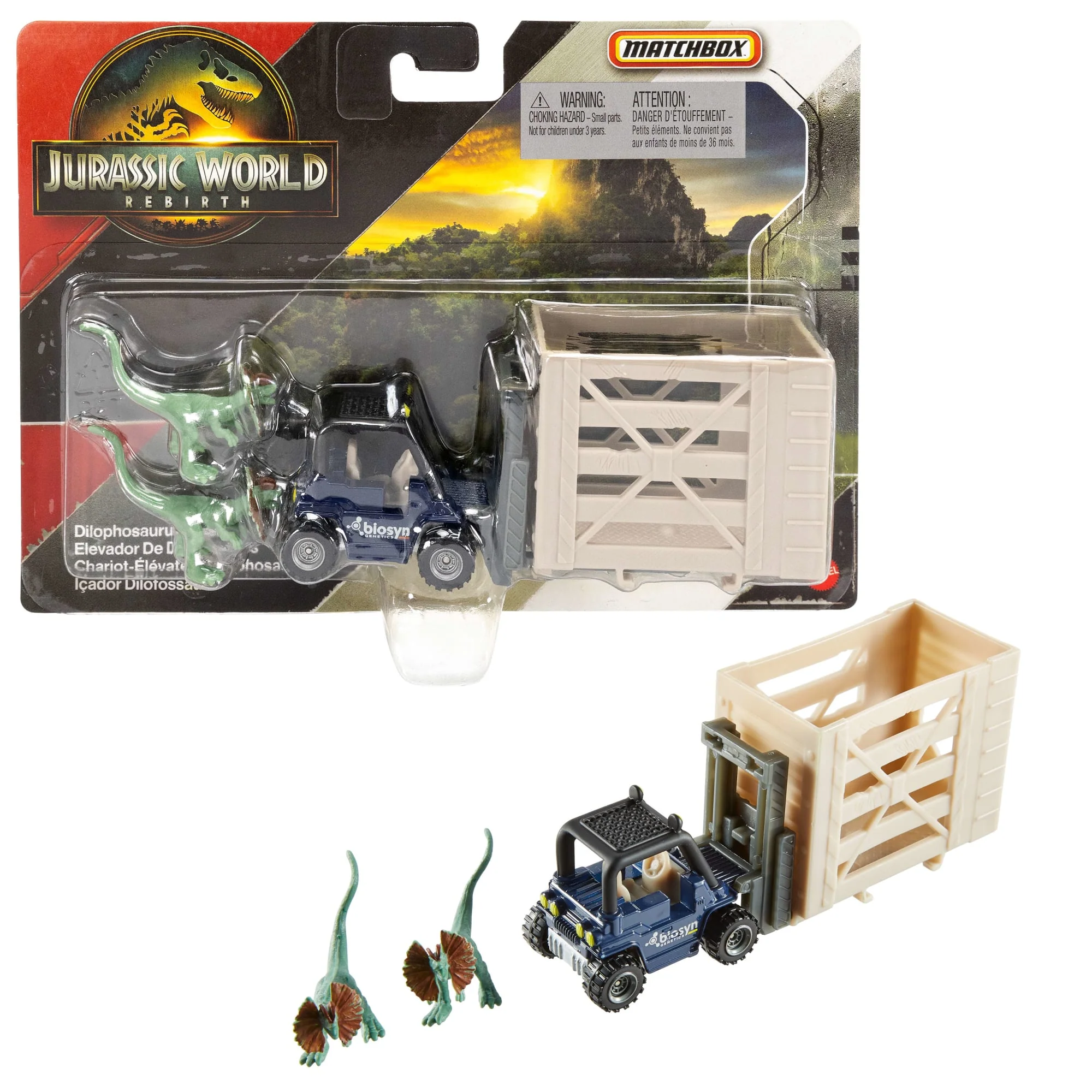 Transporteur de Dinosaures Jurassicworld de Matchbox, Voiture Ou Camion Jouet et 1Ou 2Mini-Dinosaures (Les Modèles Peuvent Varier) - Image 2