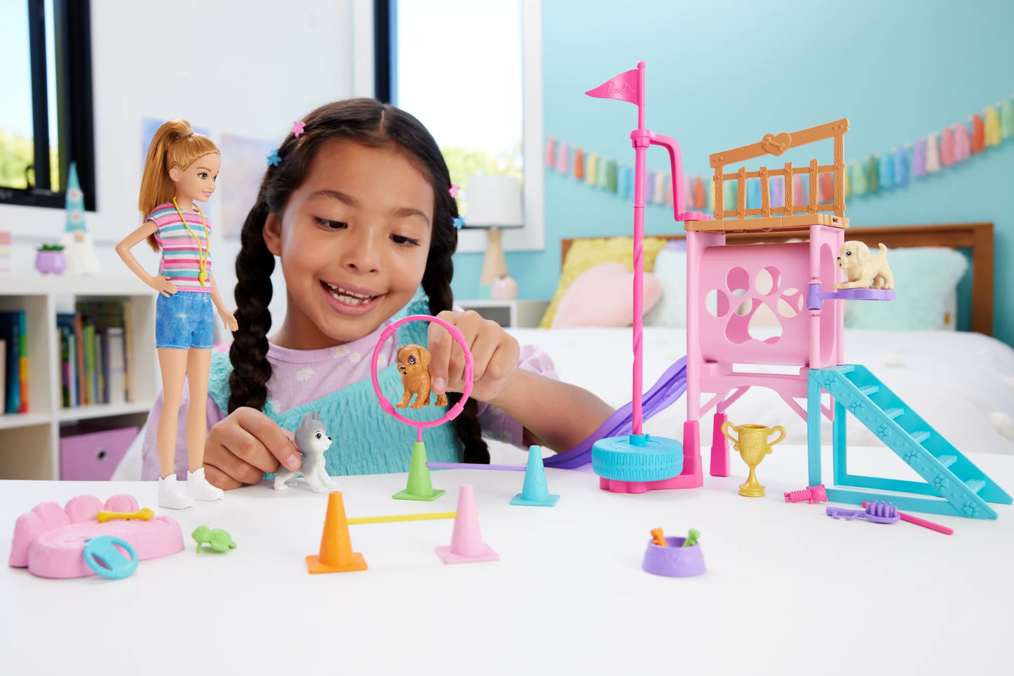 Barbie And Stacie To The Rescue Puppy Playground Playset With Doll, 3 Pet Dog Figures & Accessories - Image 2