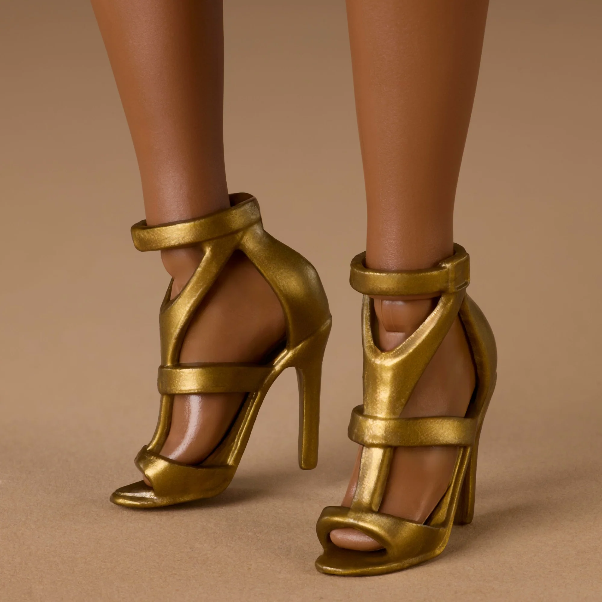 Barbie Basics Collectible Doll, Model 09 With Brunette Hair In Golden Dress & Strappy Heels - Image 5