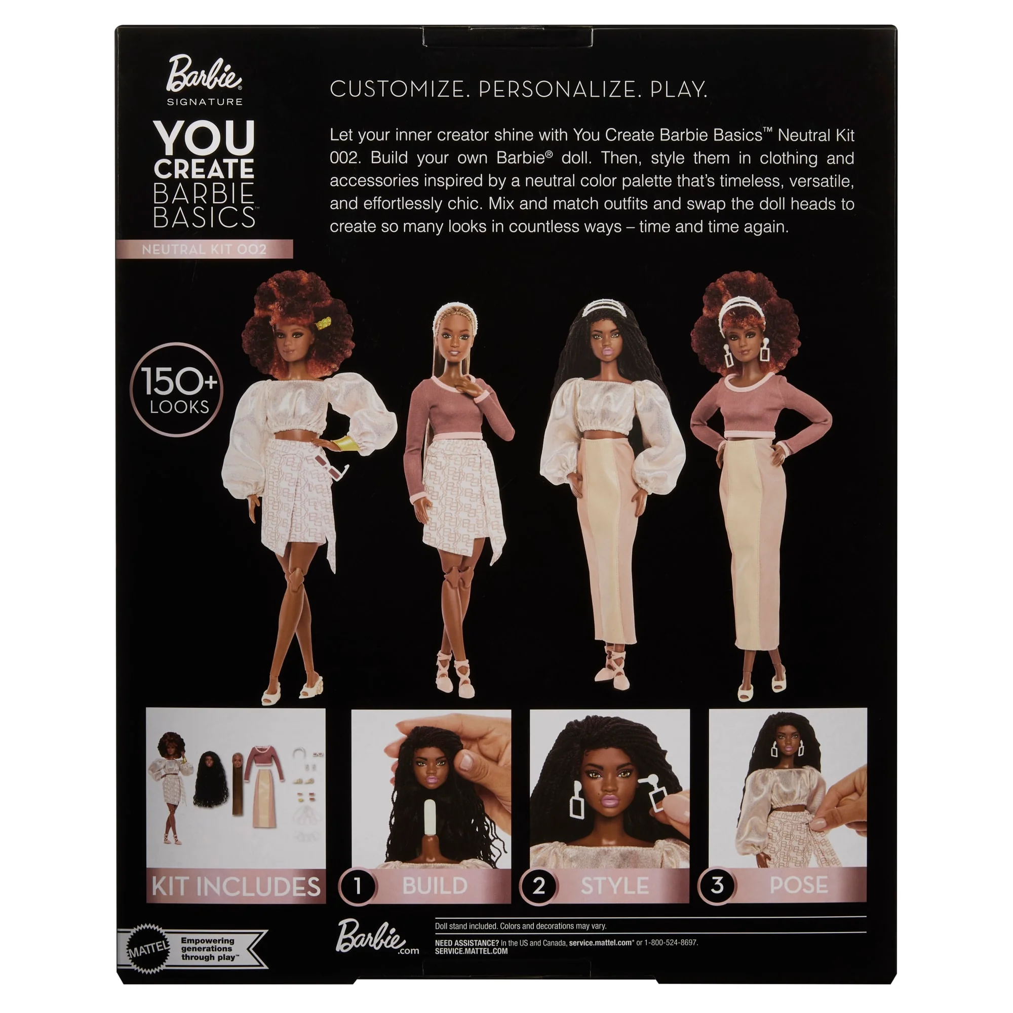 Barbie You Create Barbie Basics Neutral Kit 002, Poupée Mannequin Personnalisable et Vêtements Universels - Image 6