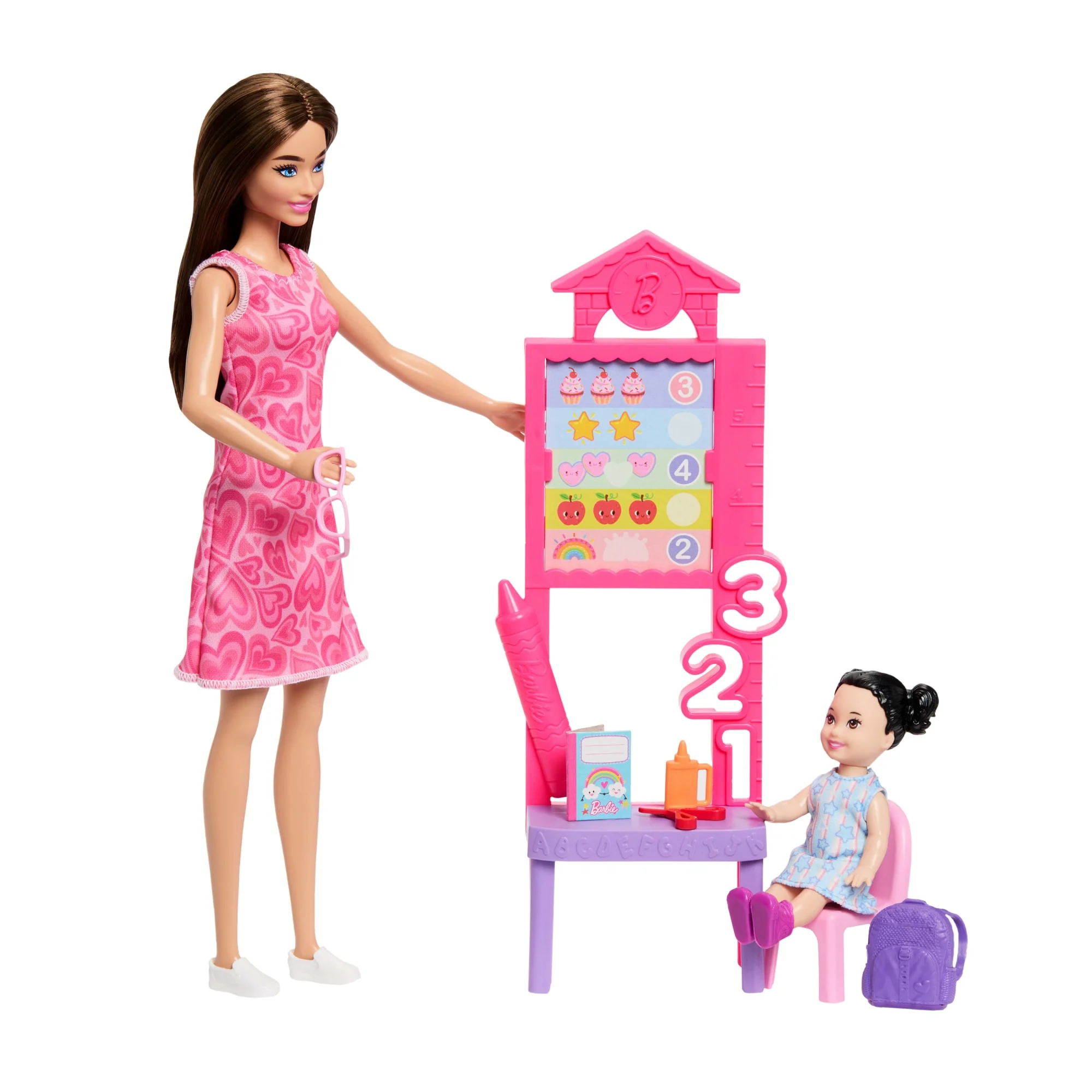 Barbie Careers Teacher Playset With Fashon Doll, Toddler Doll, Classroom Board & Accessories - Image 3