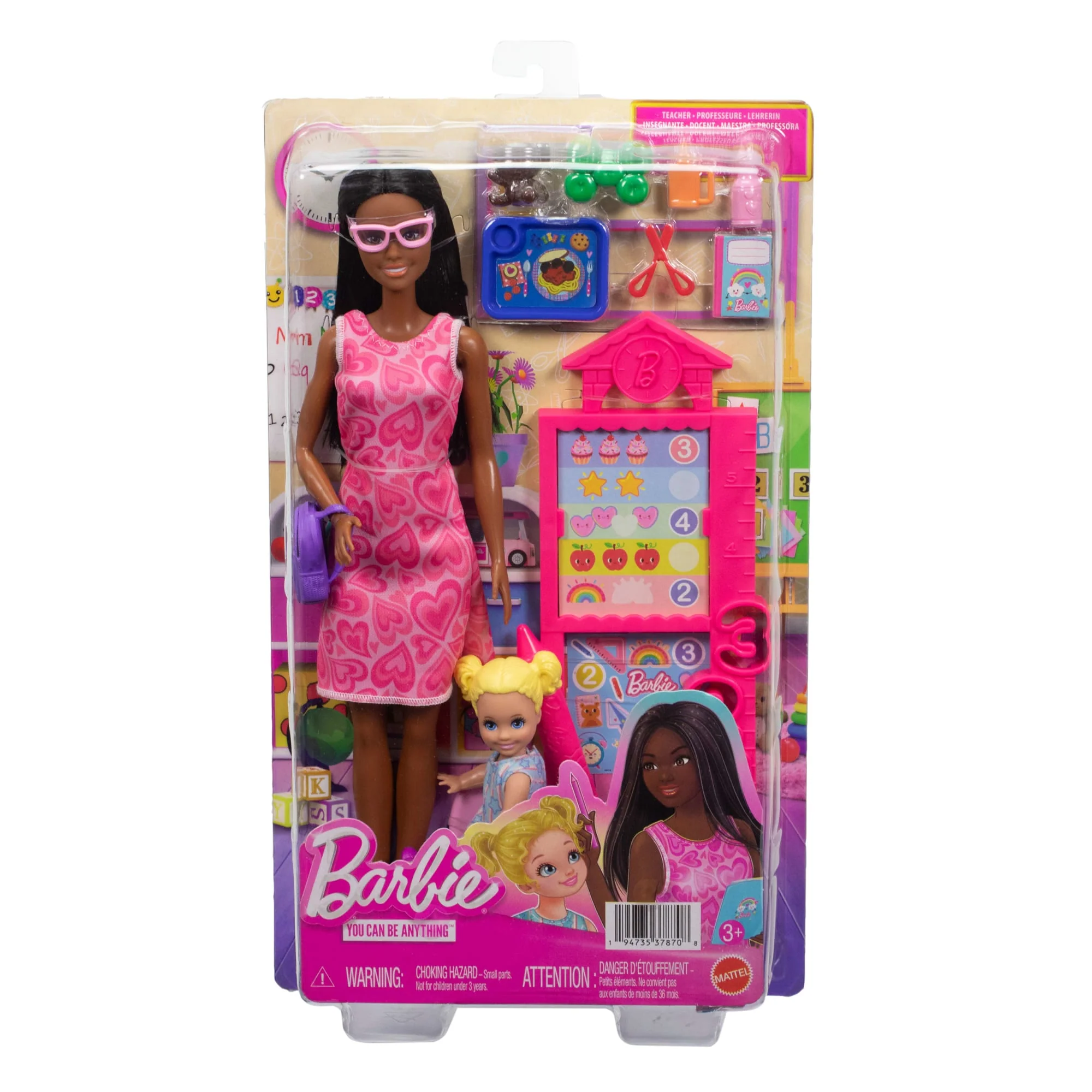 Barbie Careers Teacher Playset With Fashon Doll, Toddler Doll, Classroom Board & Accessories - Image 6