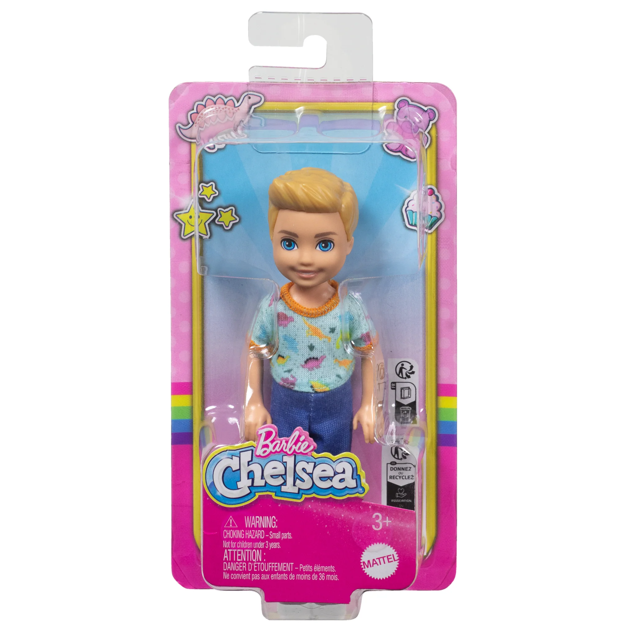 Barbie Chelsea Doll, Small Boy Doll Wearing Removable One-Piece With Dino Print, Blond Hair & Blue Eyes - Image 6