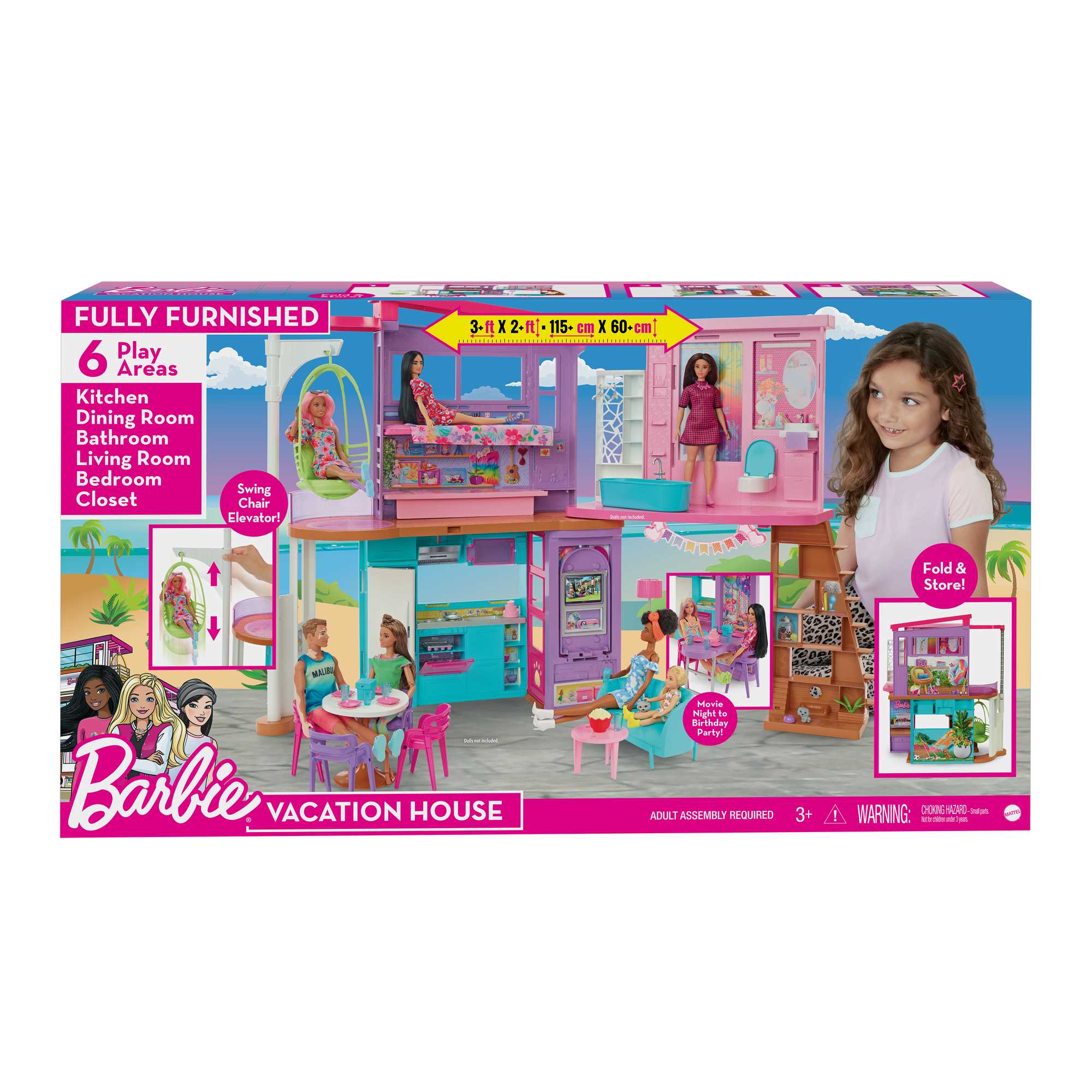 Barbie®  Coffret de Jeu  Maison de Vacances  30+ Éléments, 3+ Ans - Image 6
