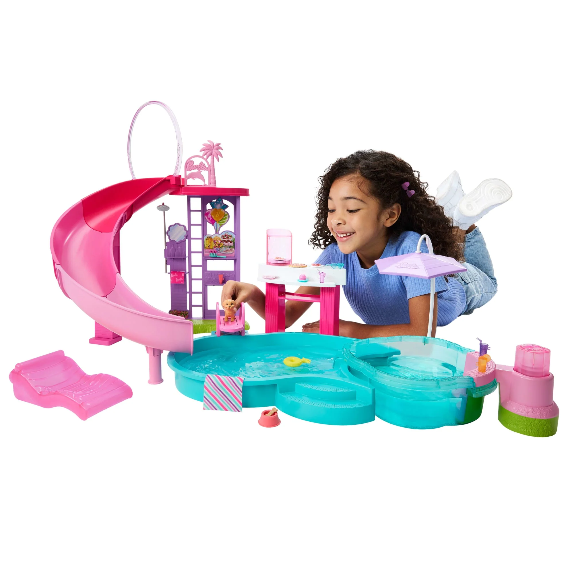 Barbie-Coffret Piscine de Rêve-Toboggan, Jacuzzi, + de 20Accessoires - Image 2