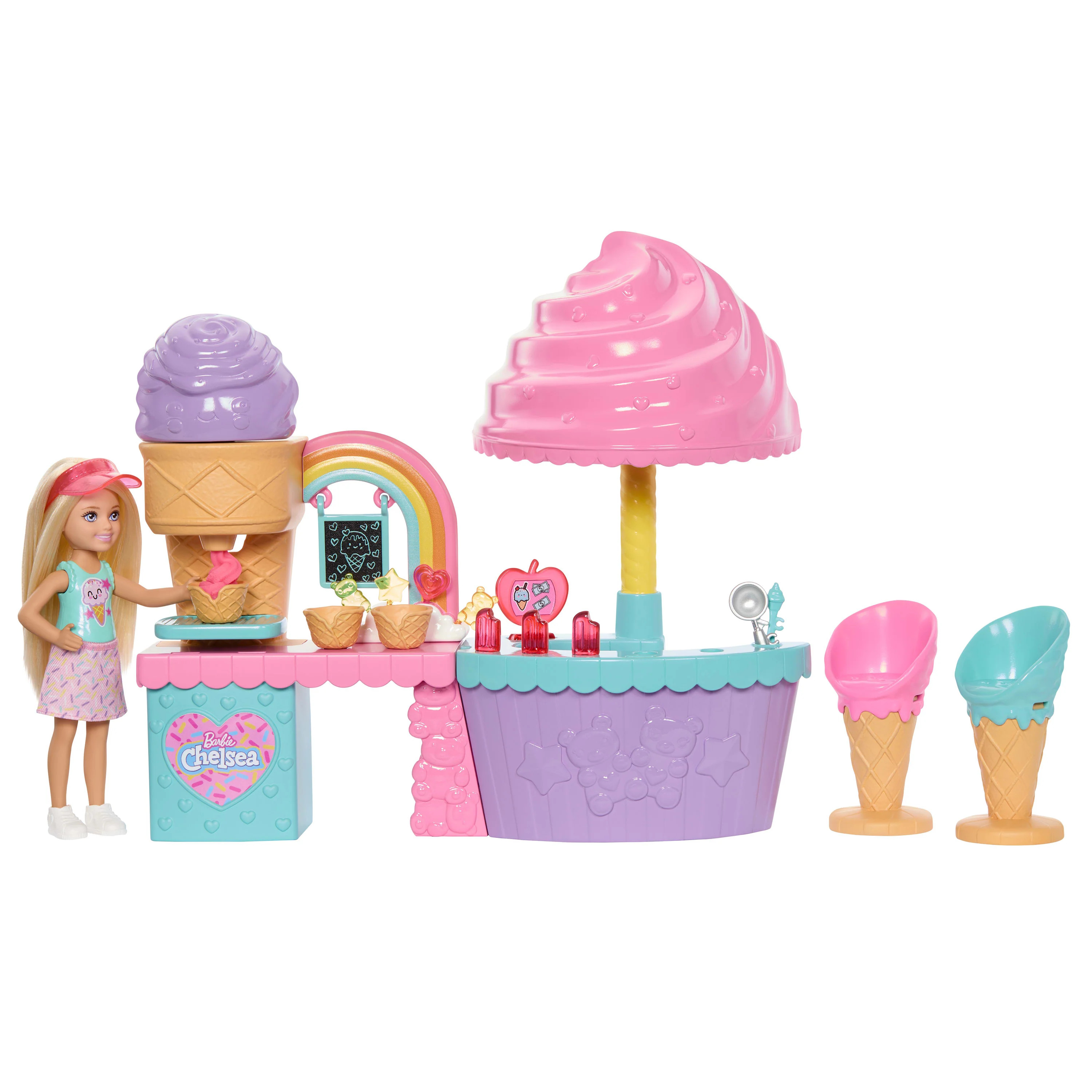 Barbie Coffret Poupée Chelsea et Stand de Glace