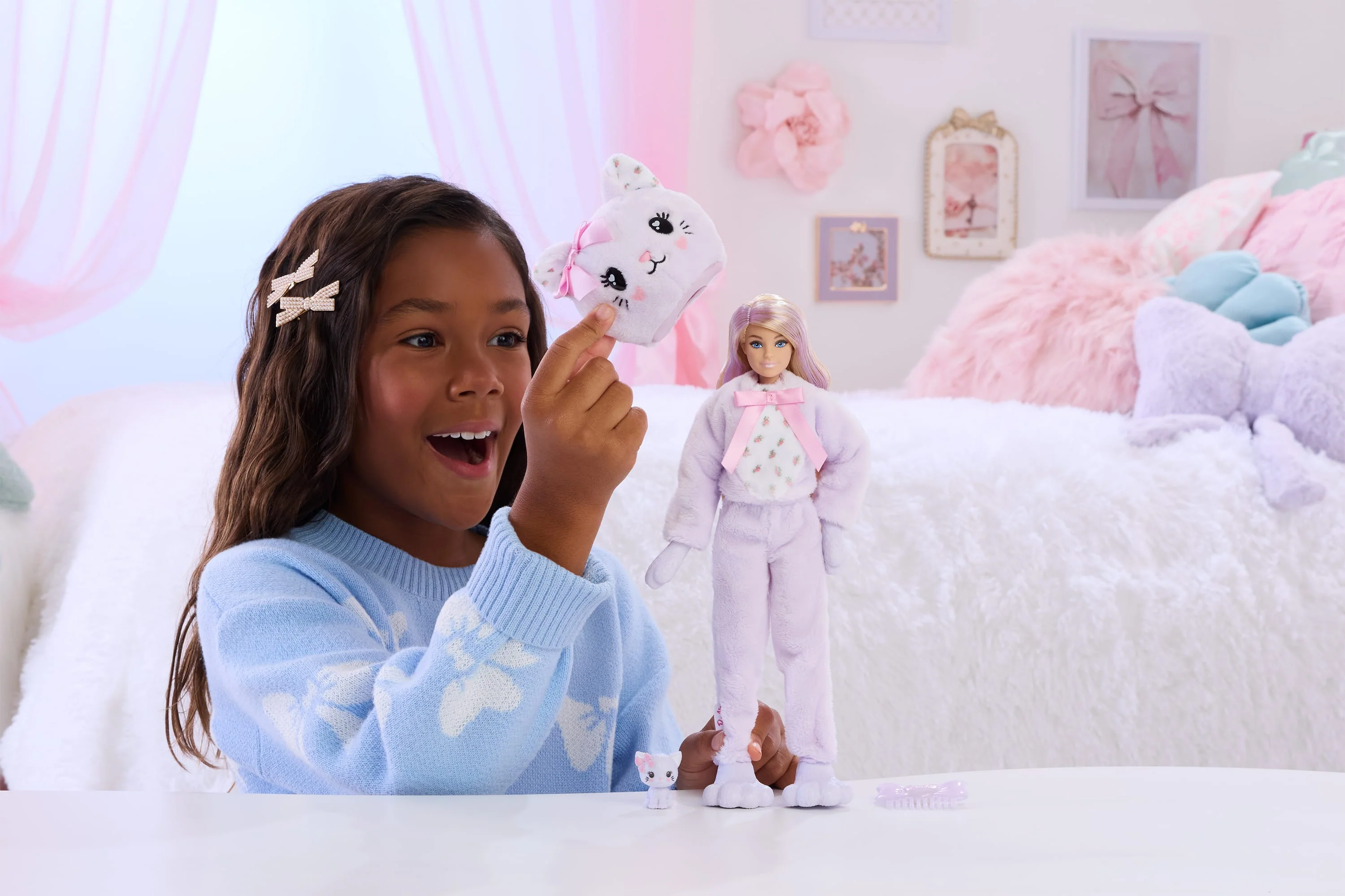 Barbie Cutie Reveal Muñeca barbie cuties reveal lazos dulces morado - Image 2