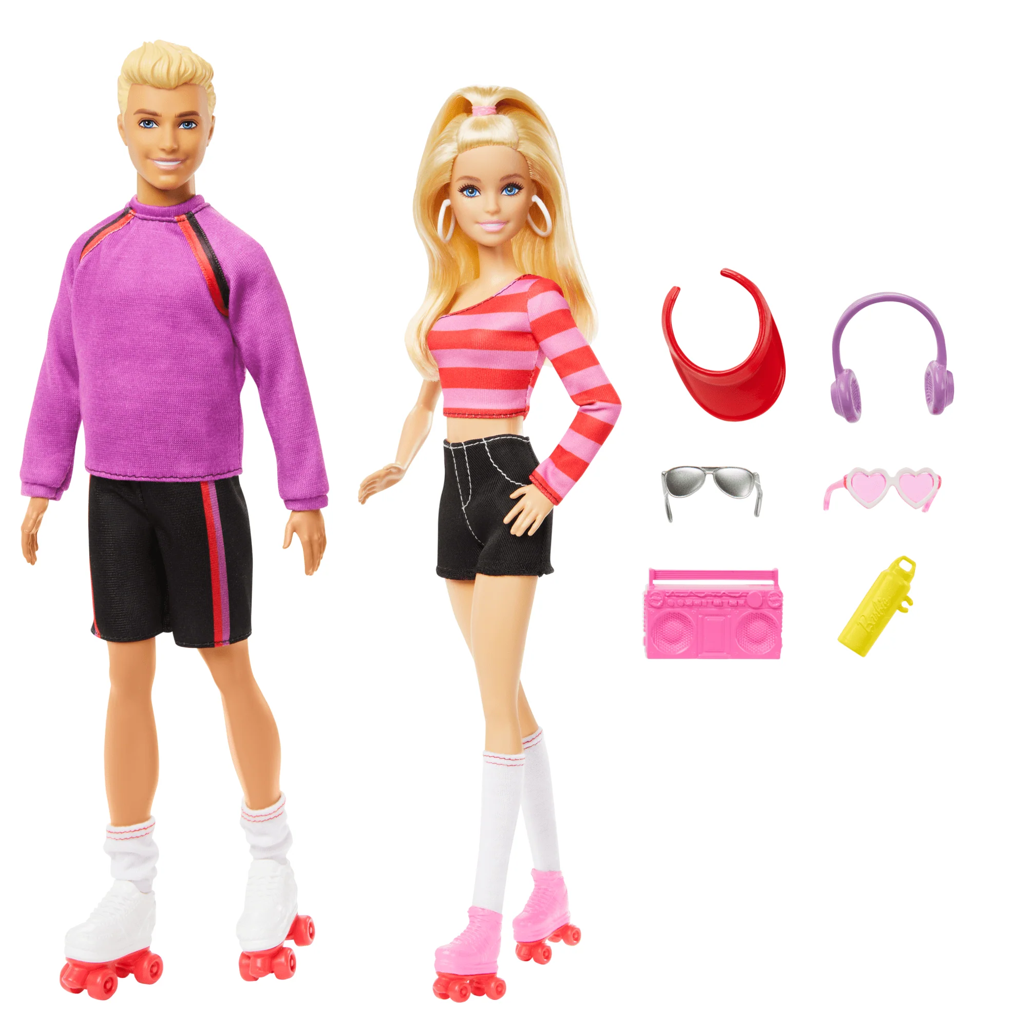 Barbie Fashionistas 2 Doll & 6 Accessories Set, Roller-Skating Theme, 65th Anniversary - Image 2