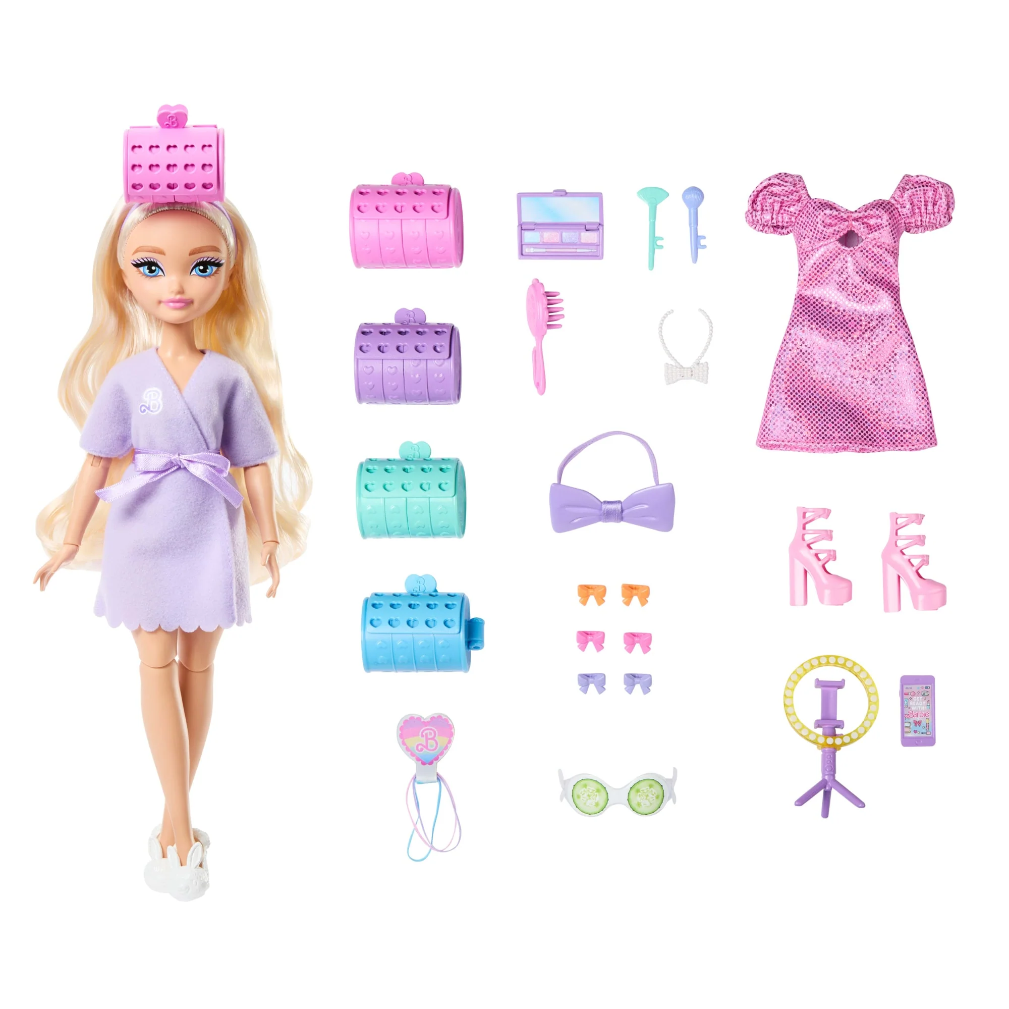 Barbie Dream Besties Boneca Malibu Get Ready With Me com Acessórios