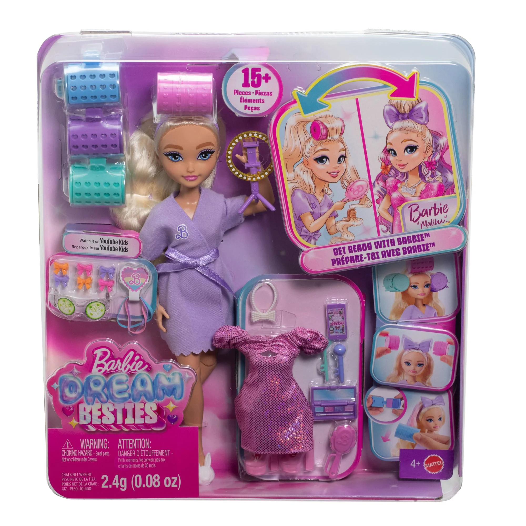 Barbie Dream Besties Boneca Malibu Get Ready With Me com Acessórios - Image 6