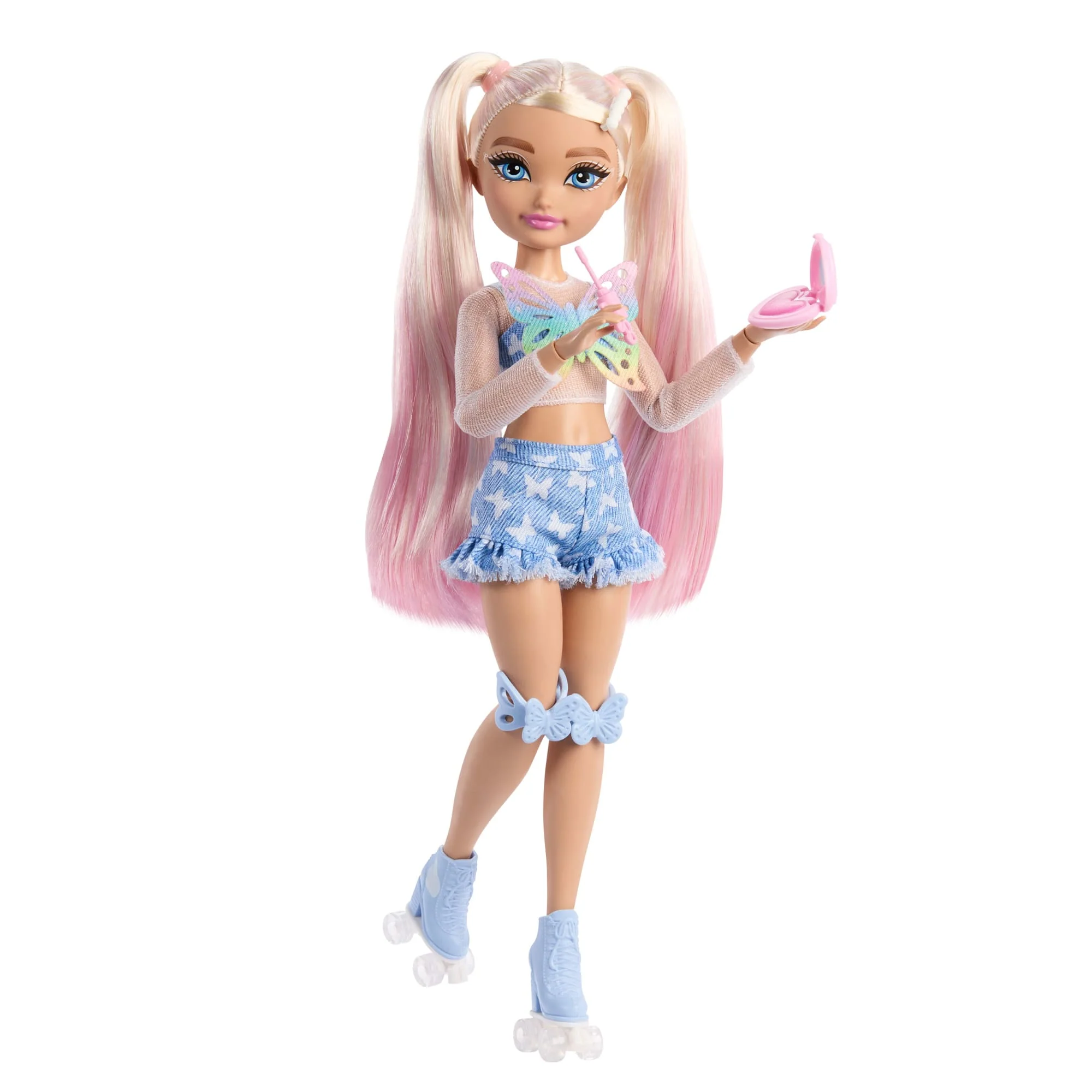 Dream Besties Barbie “Malibu” Roller Skating Fashion Doll With 9 Makeup Themed Accessories - Image 3