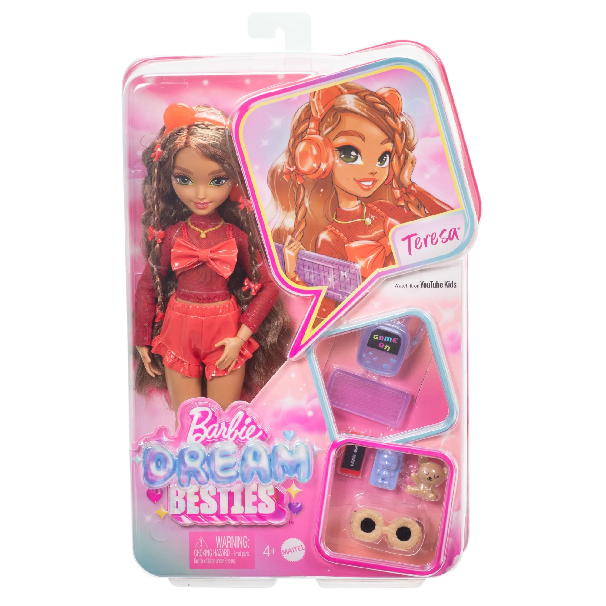 Barbie Dream Besties Teresa Fashion Doll With Video Game Themed Accessories, 10 Piece Count - Image 6