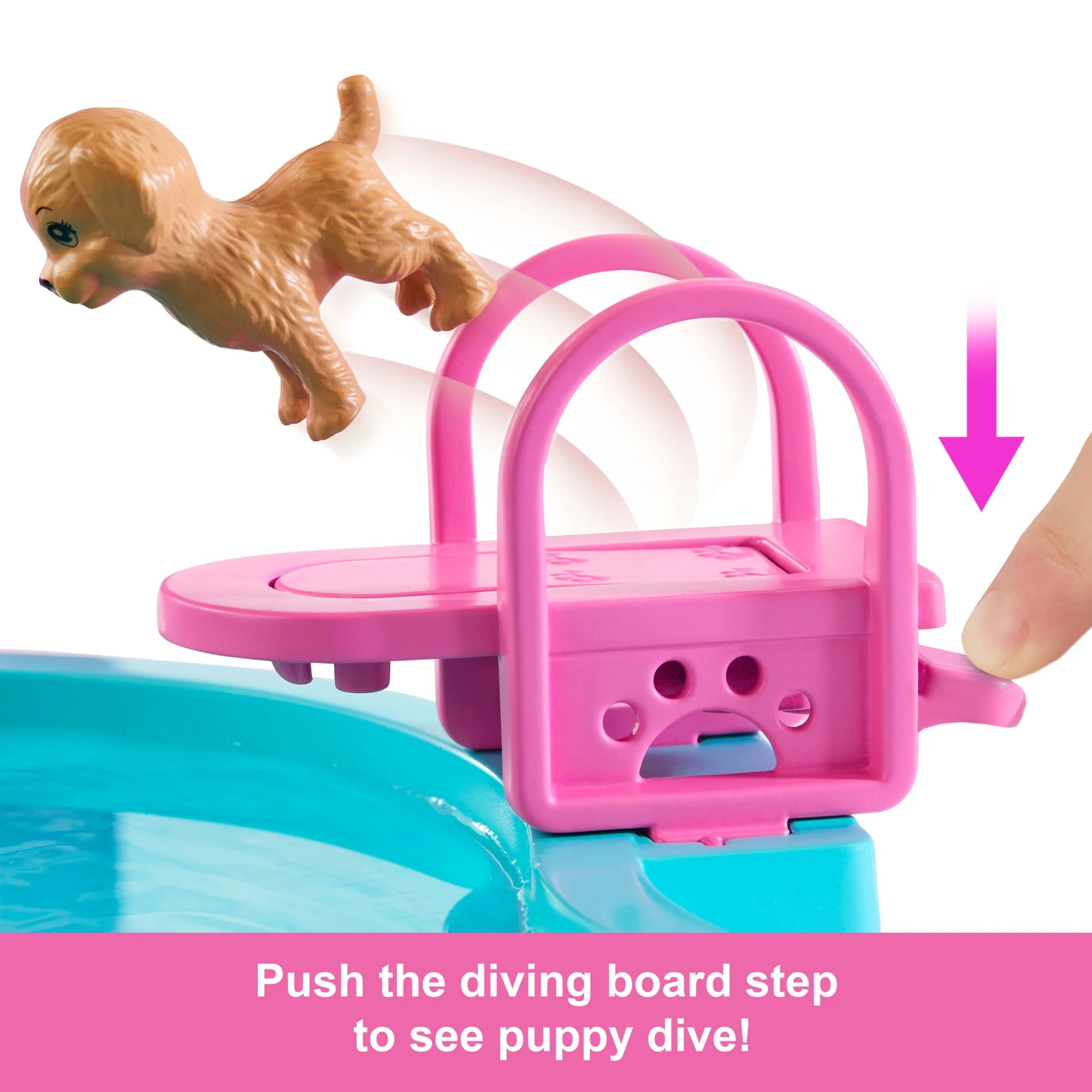 Barbie Dream Pool Playset With Slide & Bubbling Hot Tub, 20+ Accessories Including Pet, Floaties & More - Image 3