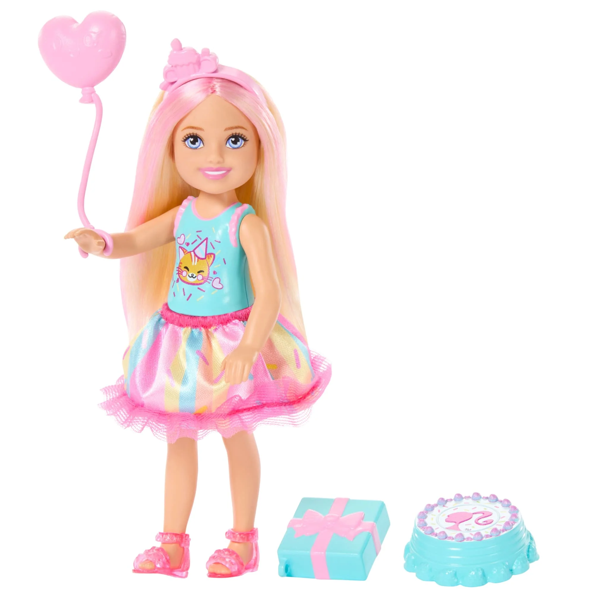 Barbie Family Muñeca Chelsea Cumpleañera Falda Rosa