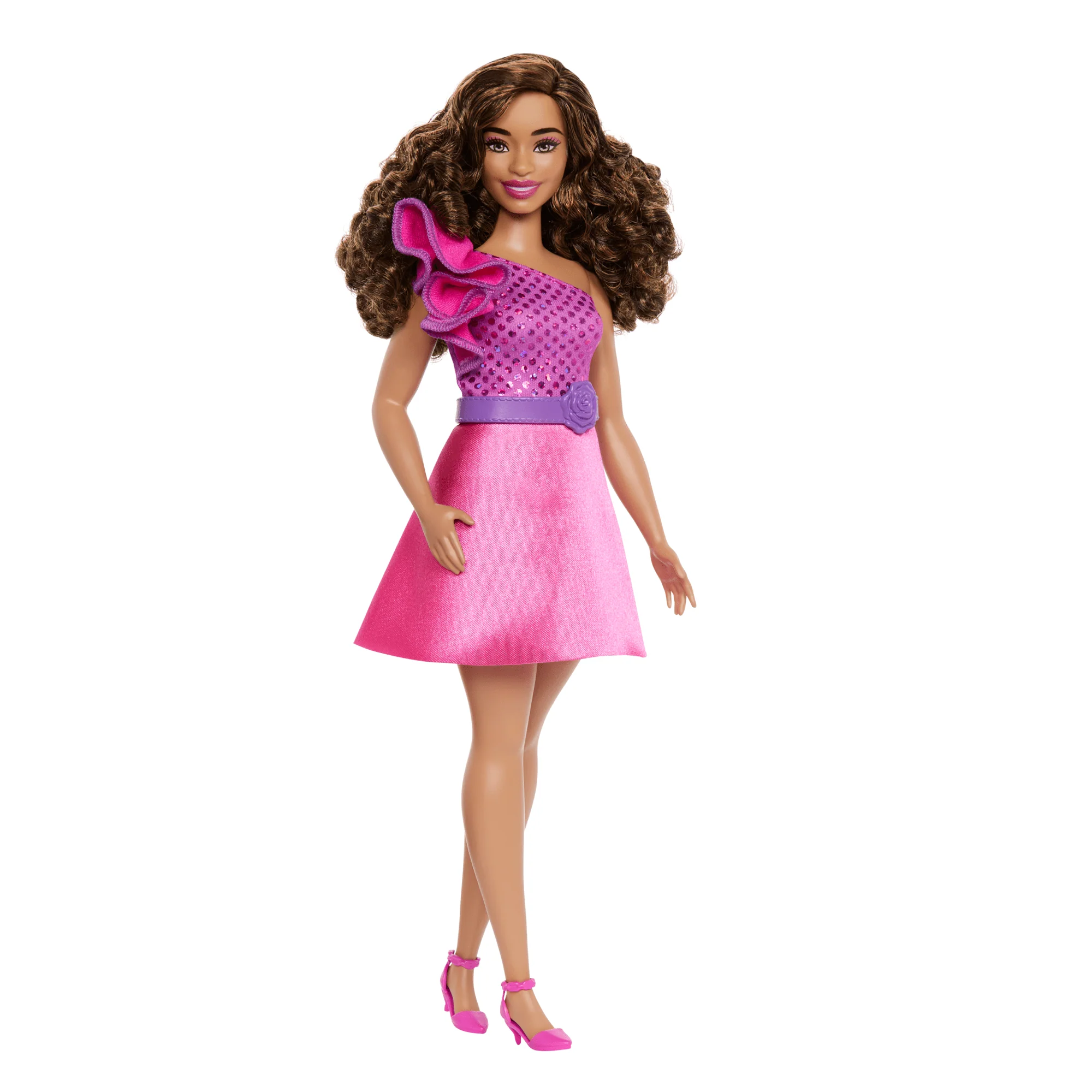 Barbie Fashionista Boneca Vestido Rosa Brilhante