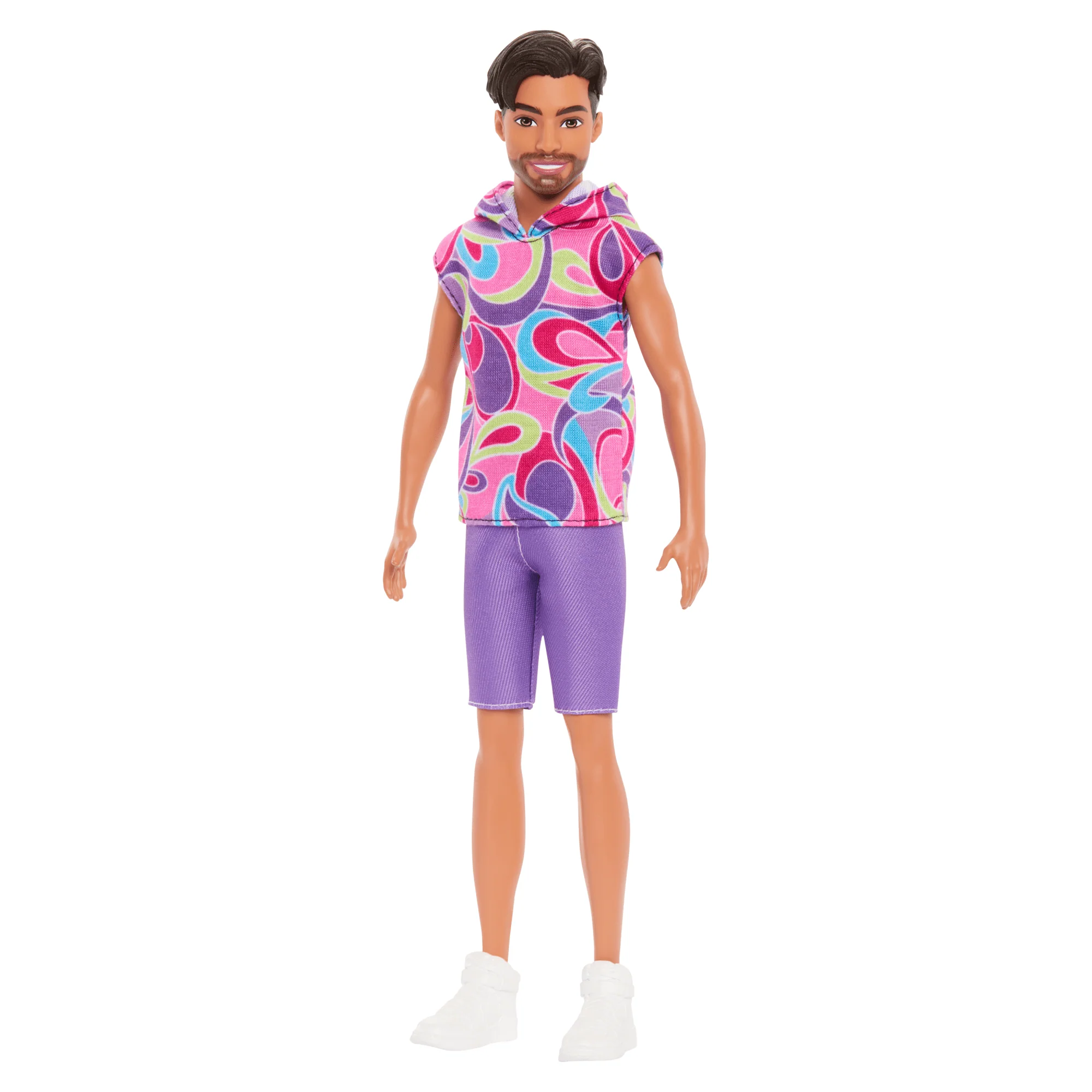 Barbie Fashionista Boneco Ken Camisa Colorida e Short Roxo - Image 2