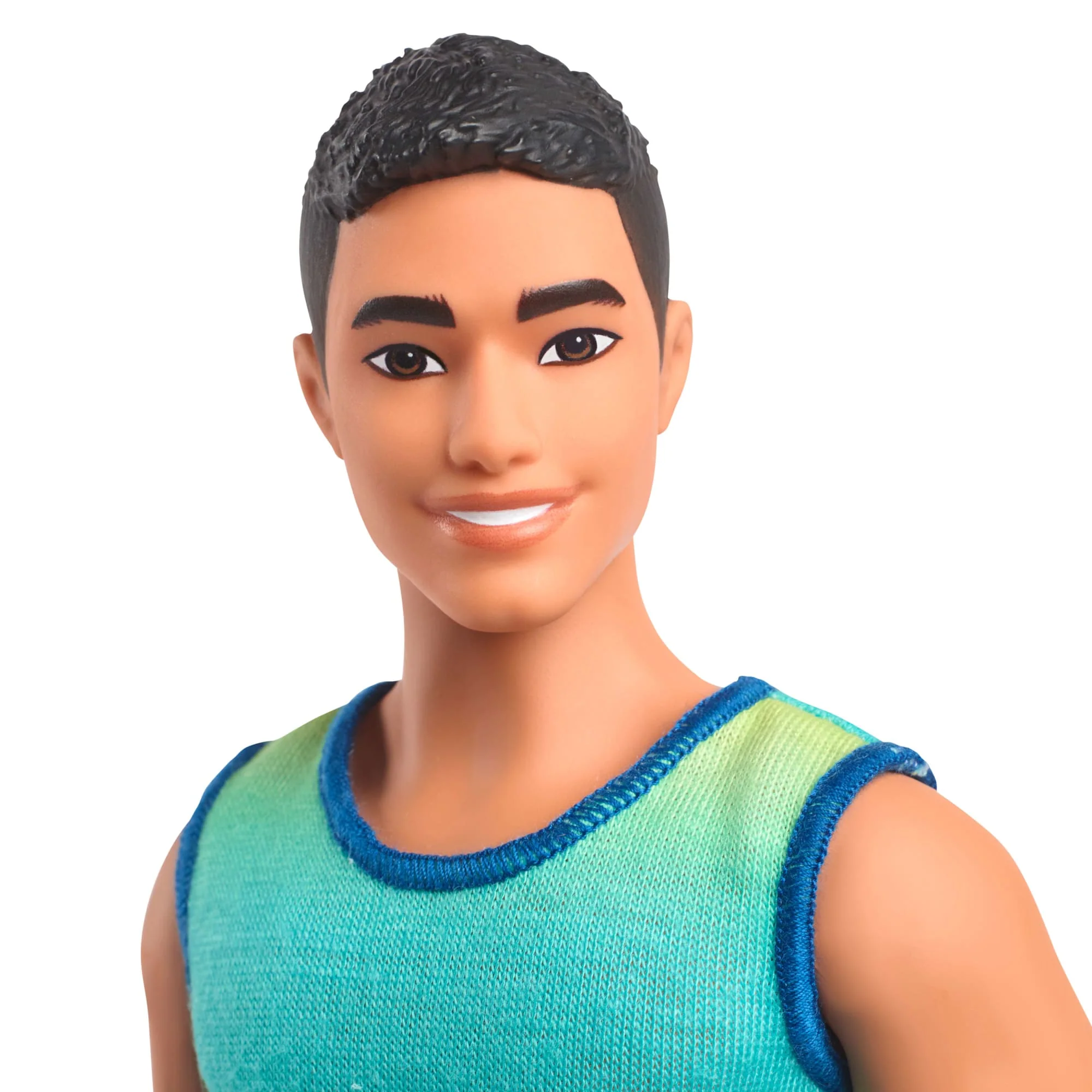 Barbie Fashionistas Ken Doll #236 in Ombre Tank And Jean Shorts, Black Hair - Image 3