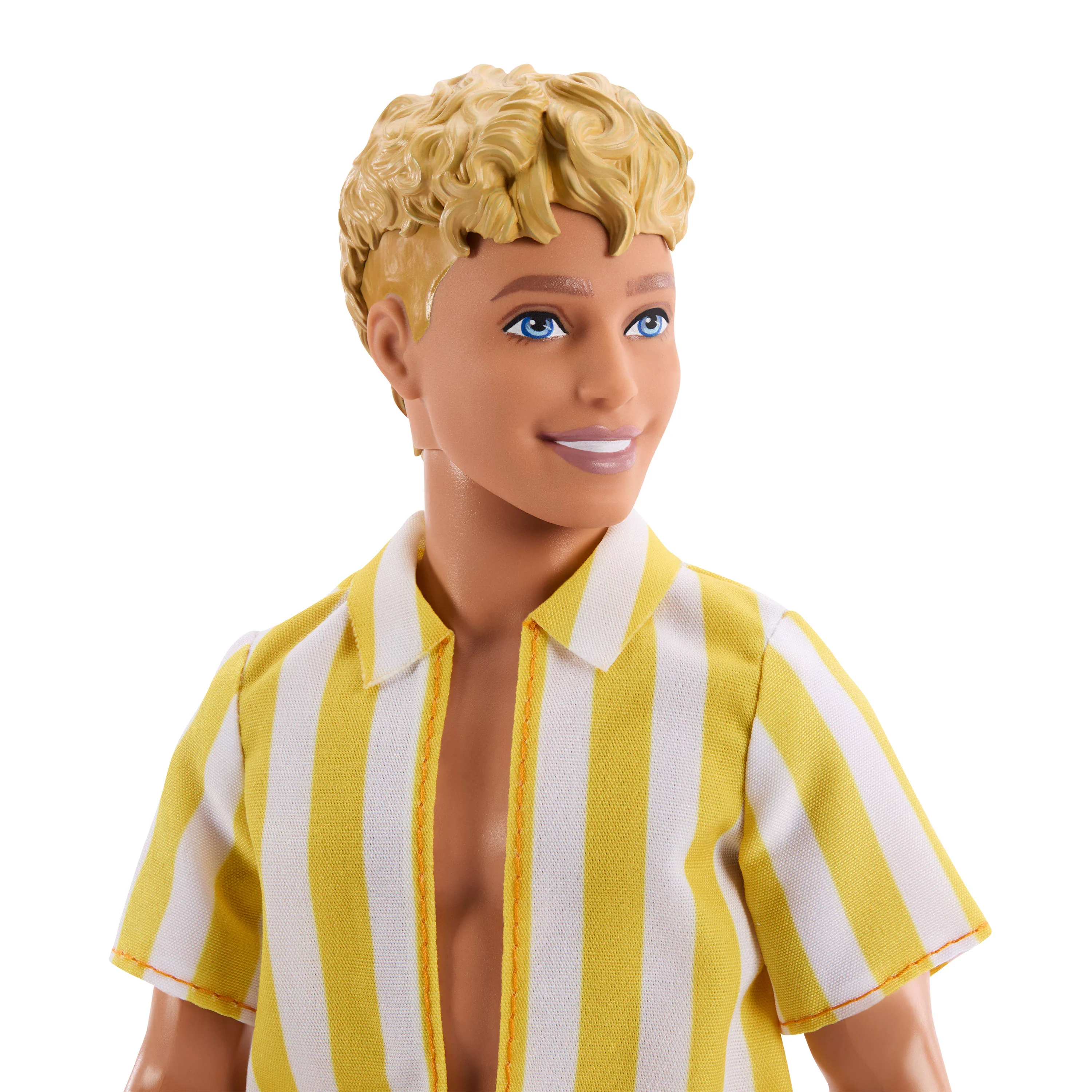 Barbie Fashionistas Style Ken Doll #252 in Orange And Yellow Polka-Dot Shorts, Yellow And White Striped Shirt, Blond Hair - Image 3