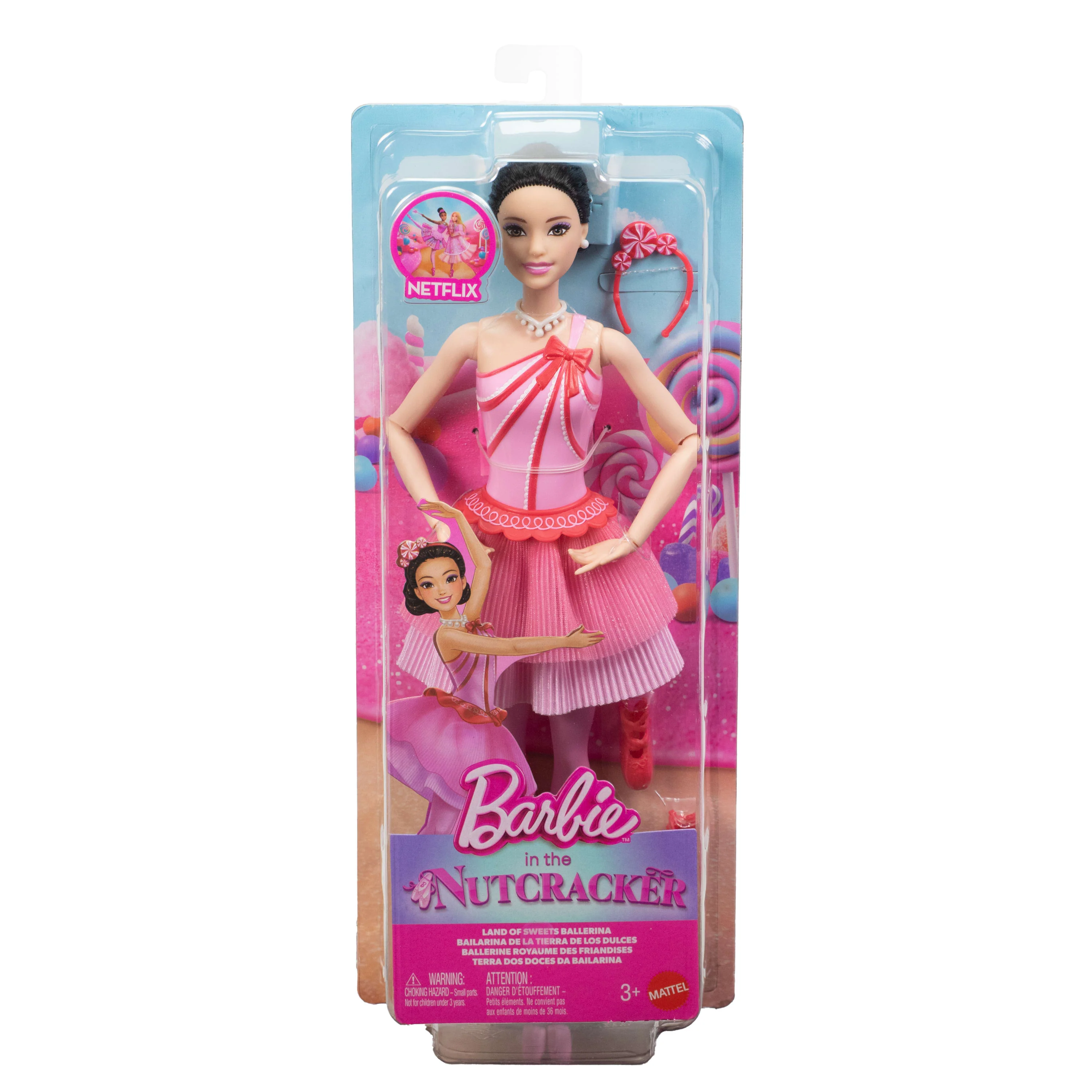Barbie in The Nutcracker Land Of Sweets Ballerina Renee Doll With Brown Hair, Tutu And Candy Themed Accessories - Image 6