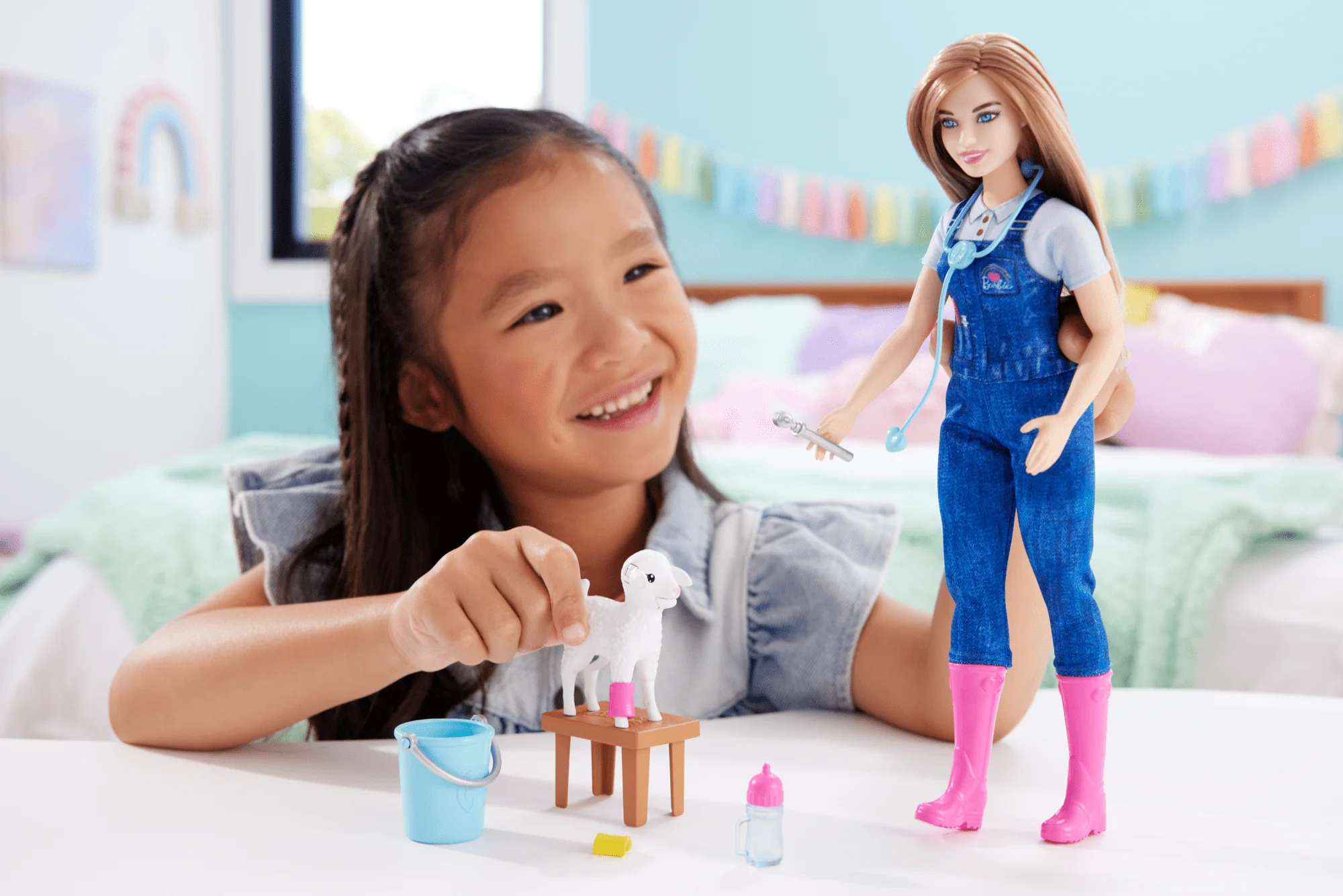 Barbie 65th Anniversary Careers Farm Vet Doll & 10 Accessories including Lamb With Moving Ears - Image 2