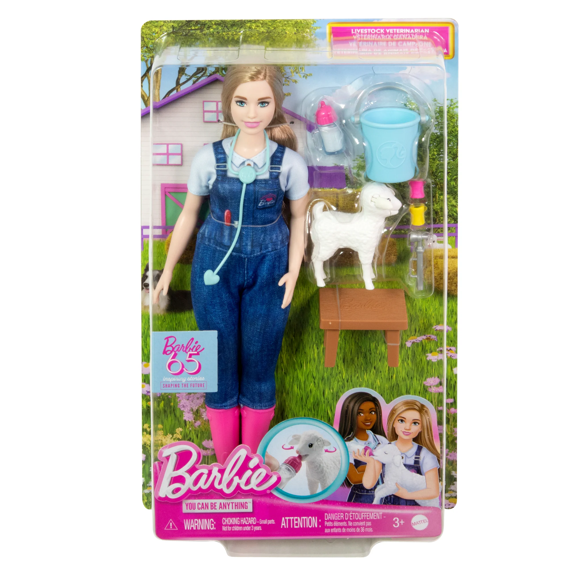 Barbie 65th Anniversary Careers Farm Vet Doll & 10 Accessories including Lamb With Moving Ears - Image 6