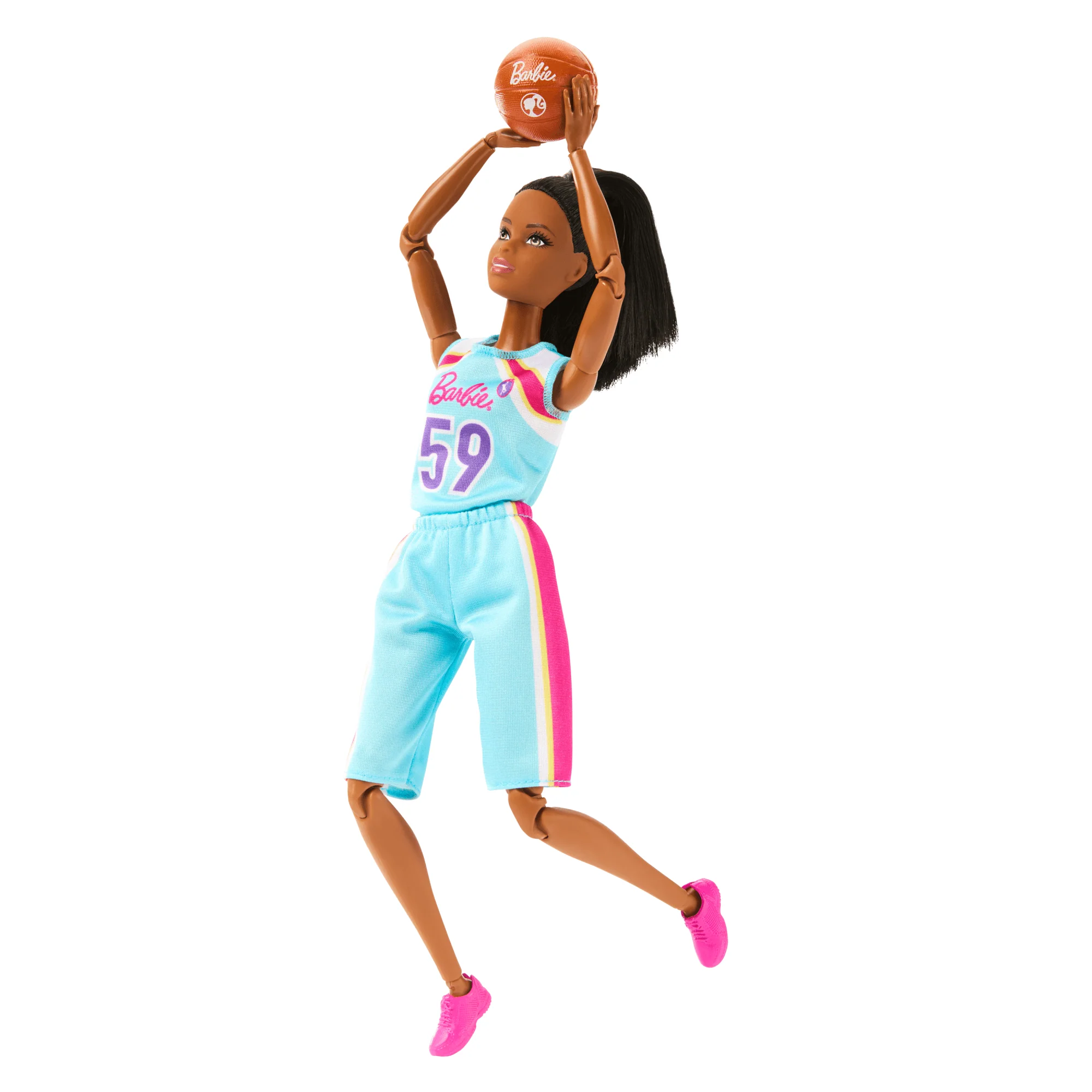 Barbie Made To Move Basketball Player Doll & Accessories, Brunette Doll Wearing Uniform With Ball - Image 3