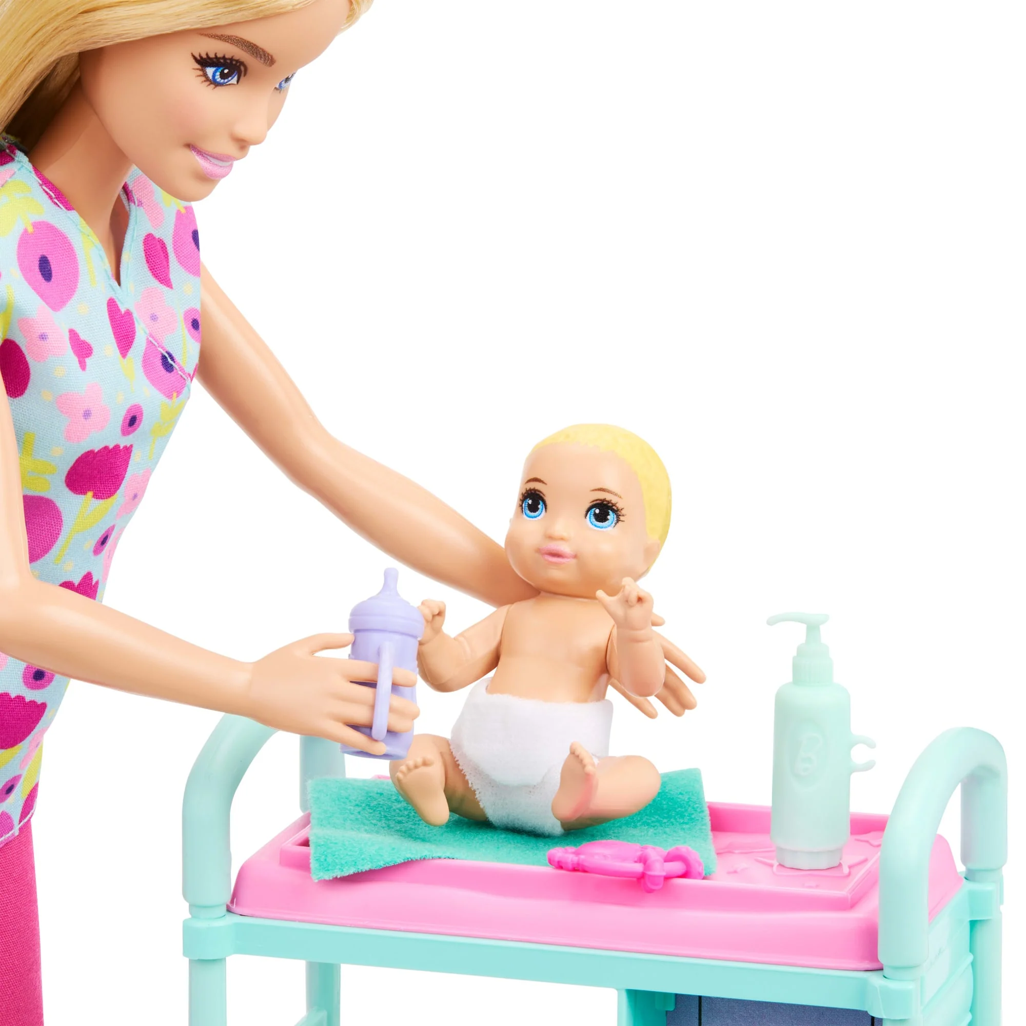 Barbie Métiers-Coffret Barbie Pédiatre-Poupée Blonde et 2 Poupées Bébés - Image 4