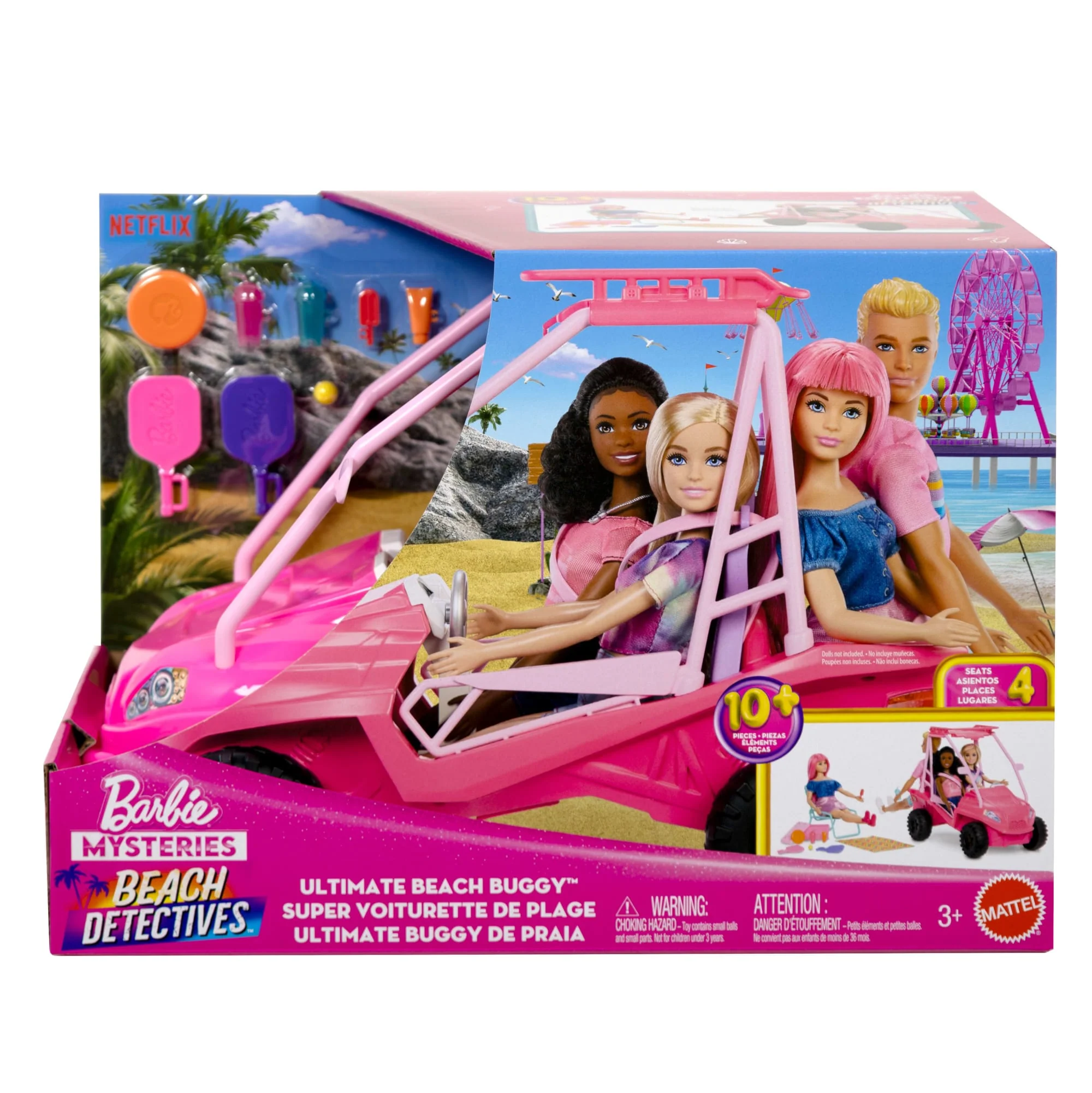 Barbie Mysteries: Beach Detectives Ultimate Beach Buggy Vehicle Playset With 10+ Accessories - Image 6