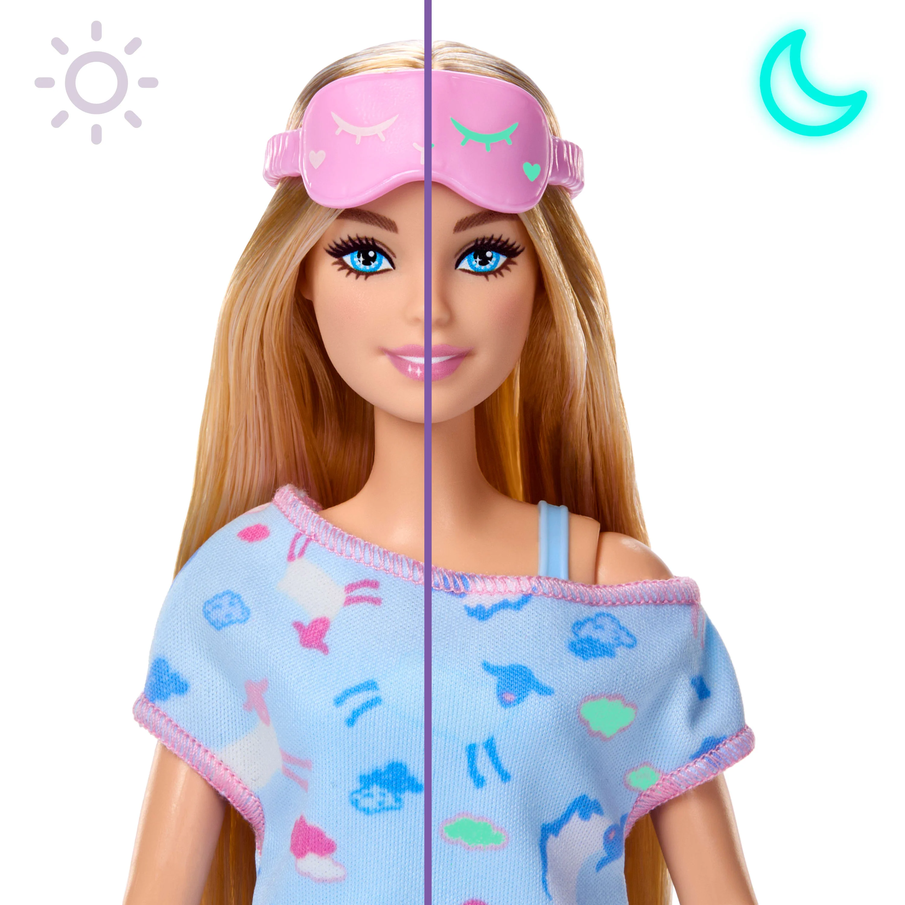 Barbie Party Unboxed Sleepover Reveal Series Blue Pajama Doll & Accessories With 7 Surprises - Image 2