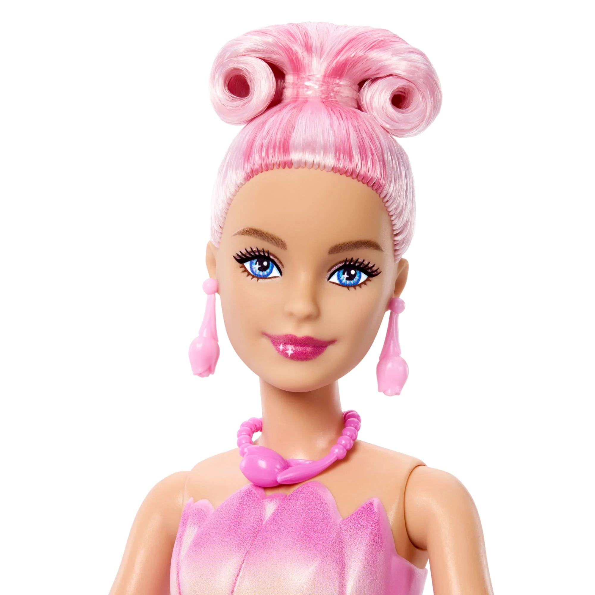 Barbie Petal Pop Scented Fashion Doll With Pink Tulip Dress, Reveal Accessories Like Bunny & More - Image 4