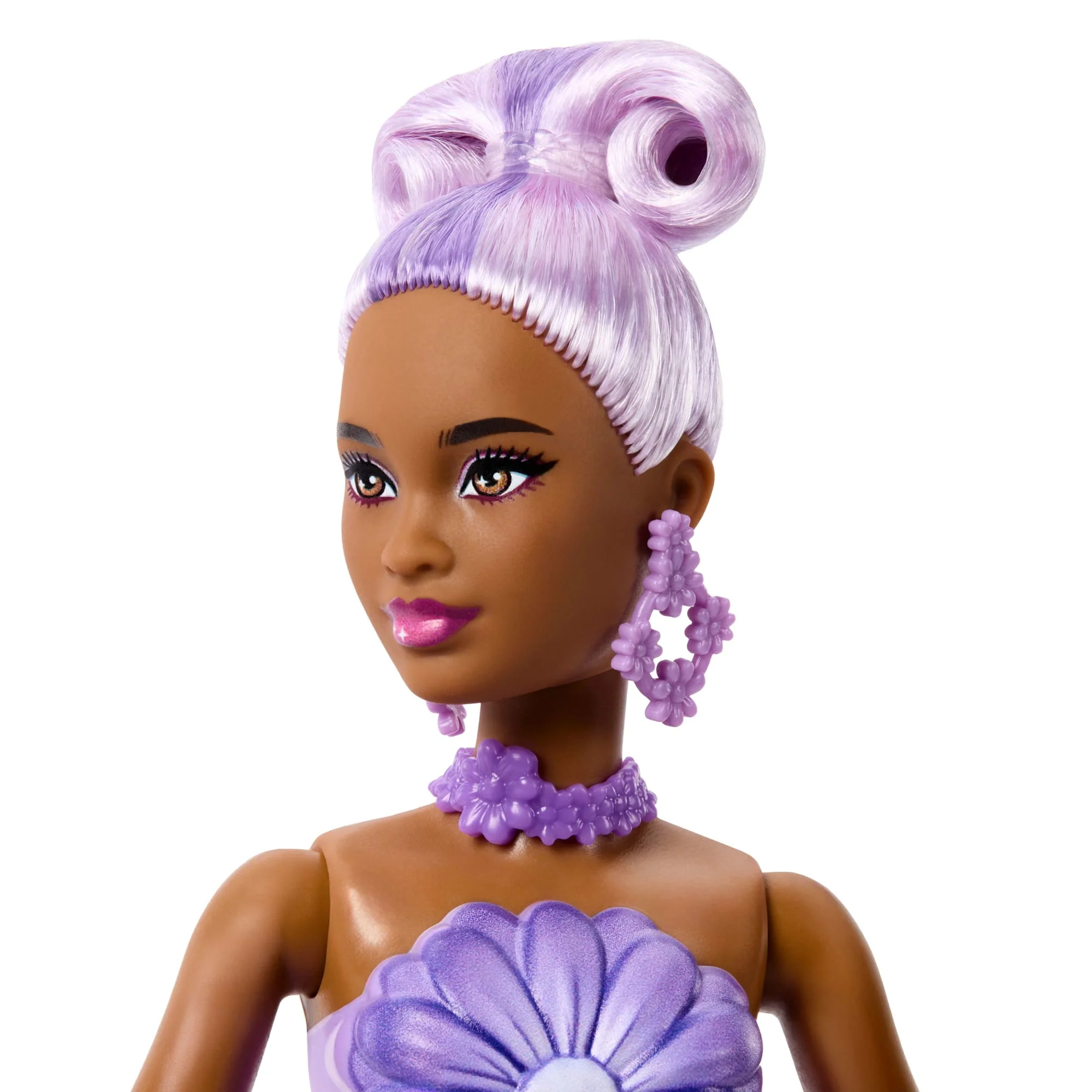 Barbie Petal Pop Scented Fashion Doll With Purple Dress, Reveal Accessories Like Bunny & More - Image 4
