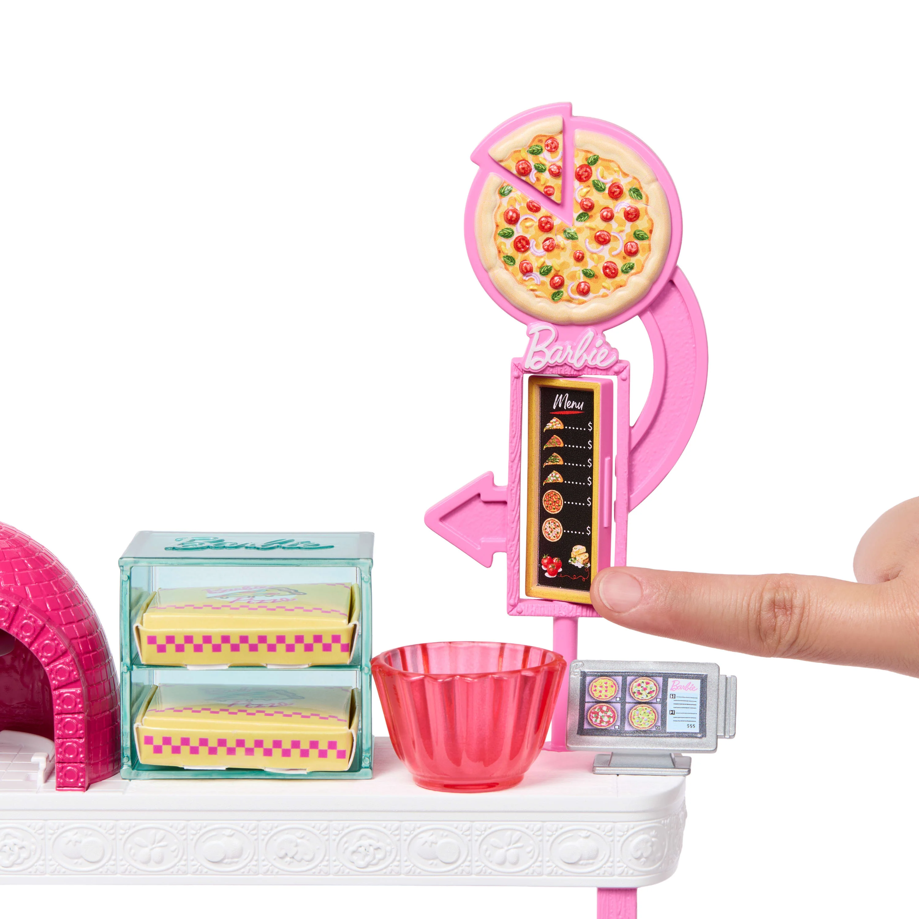Barbie Pizza Shop Playset With Blonde Doll, Pizza Making Station, 25 Accessories - Image 6