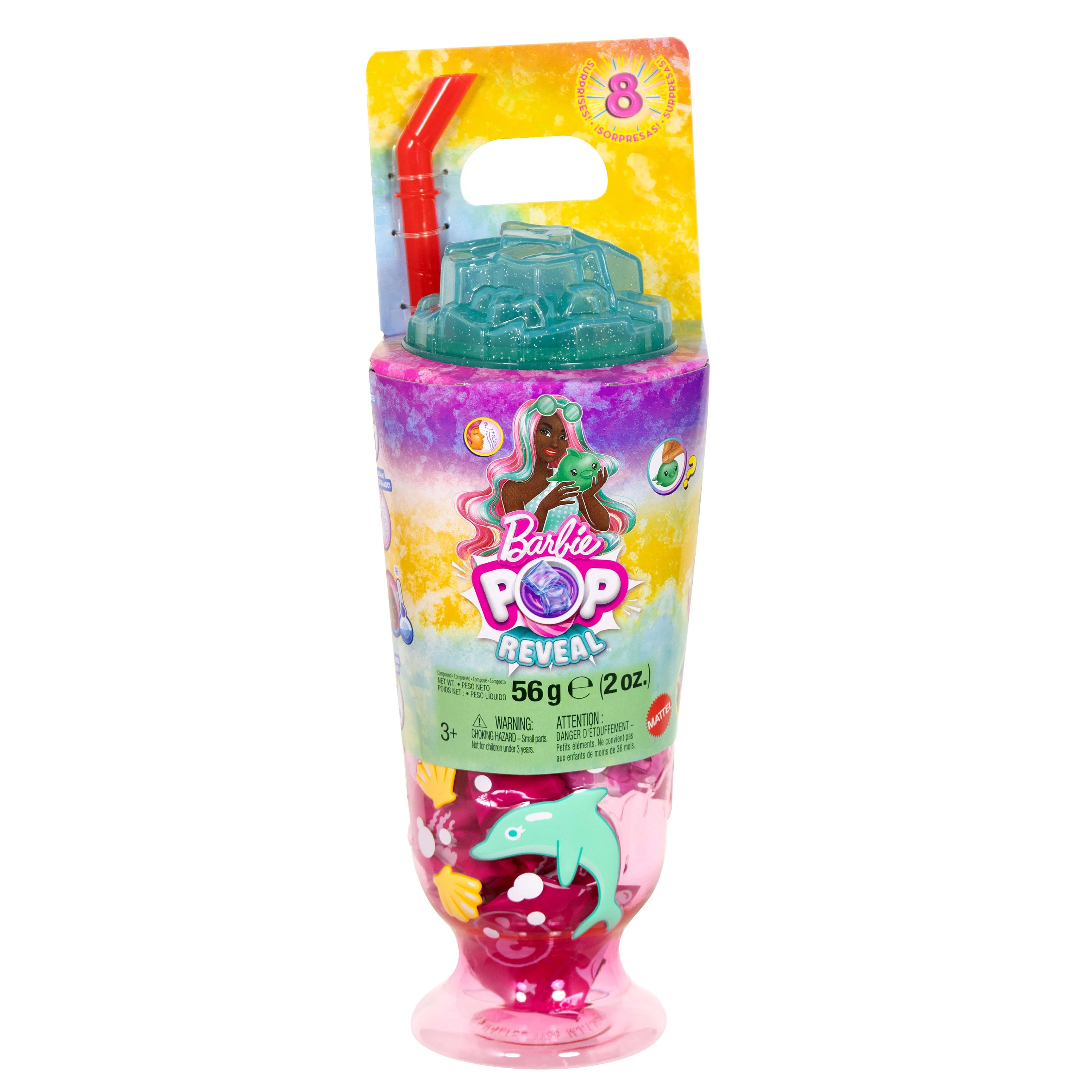 Barbie Pop Reveal Doll & Accessories, Sea Slushy Series Fashion Doll, Pet, Slime & Color Change - Image 6