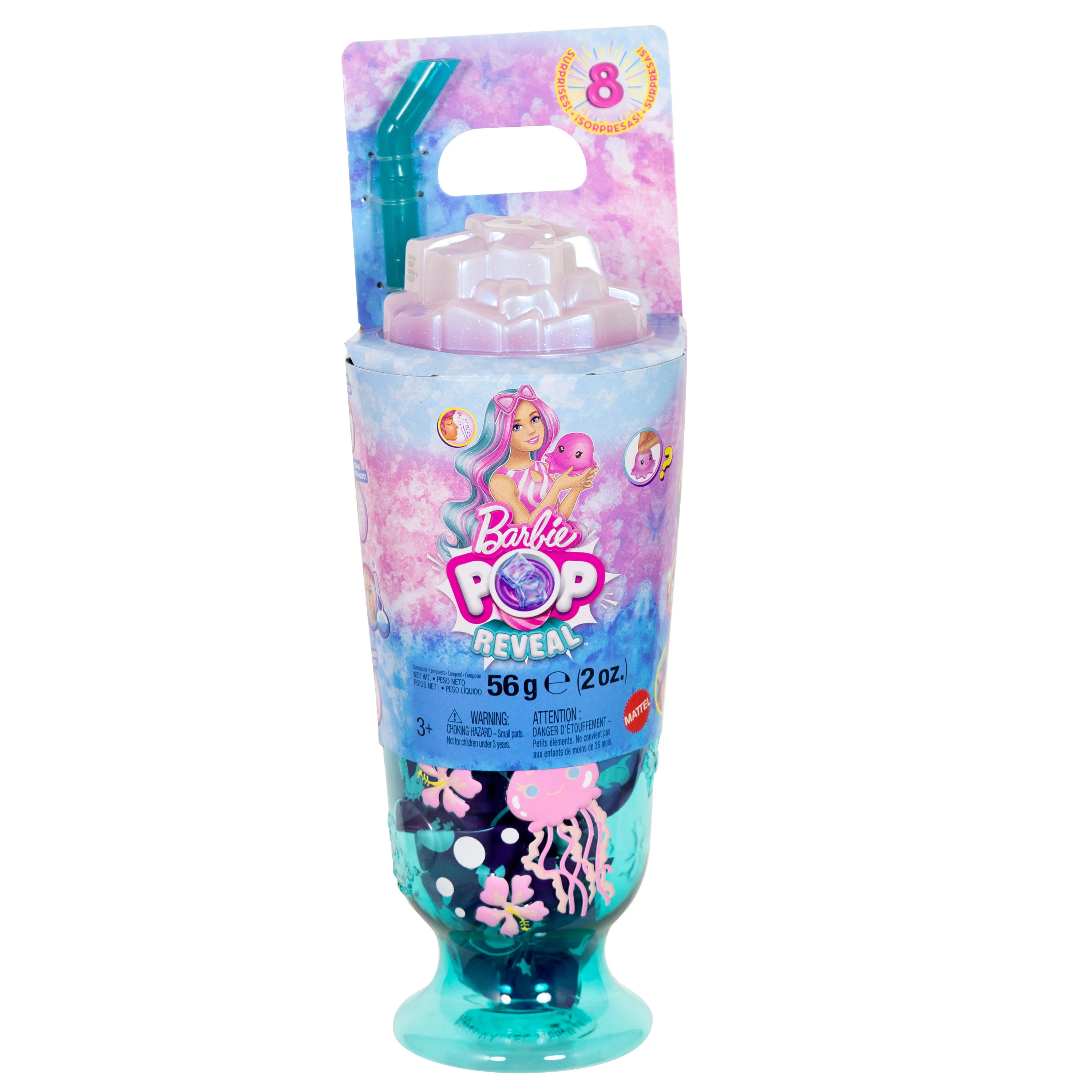 Barbie Pop Reveal Doll & Accessories, Sea Slushy Series Fashion Doll, Pet, Slime & Color Change - Image 6