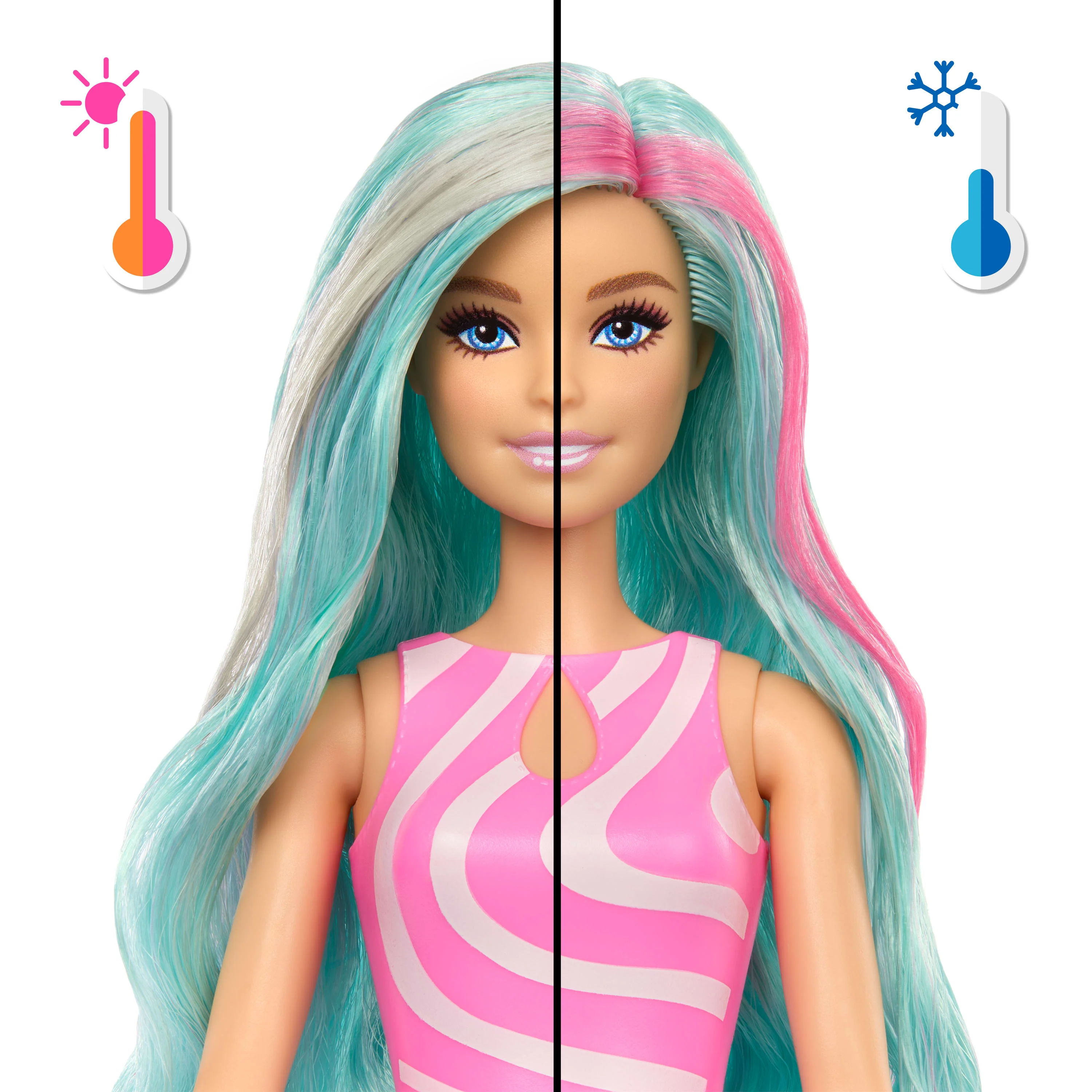 Barbie Pop Reveal Doll & Accessories, Sea Slushy Series Fashion Doll, Pet, Slime & Color Change - Image 3