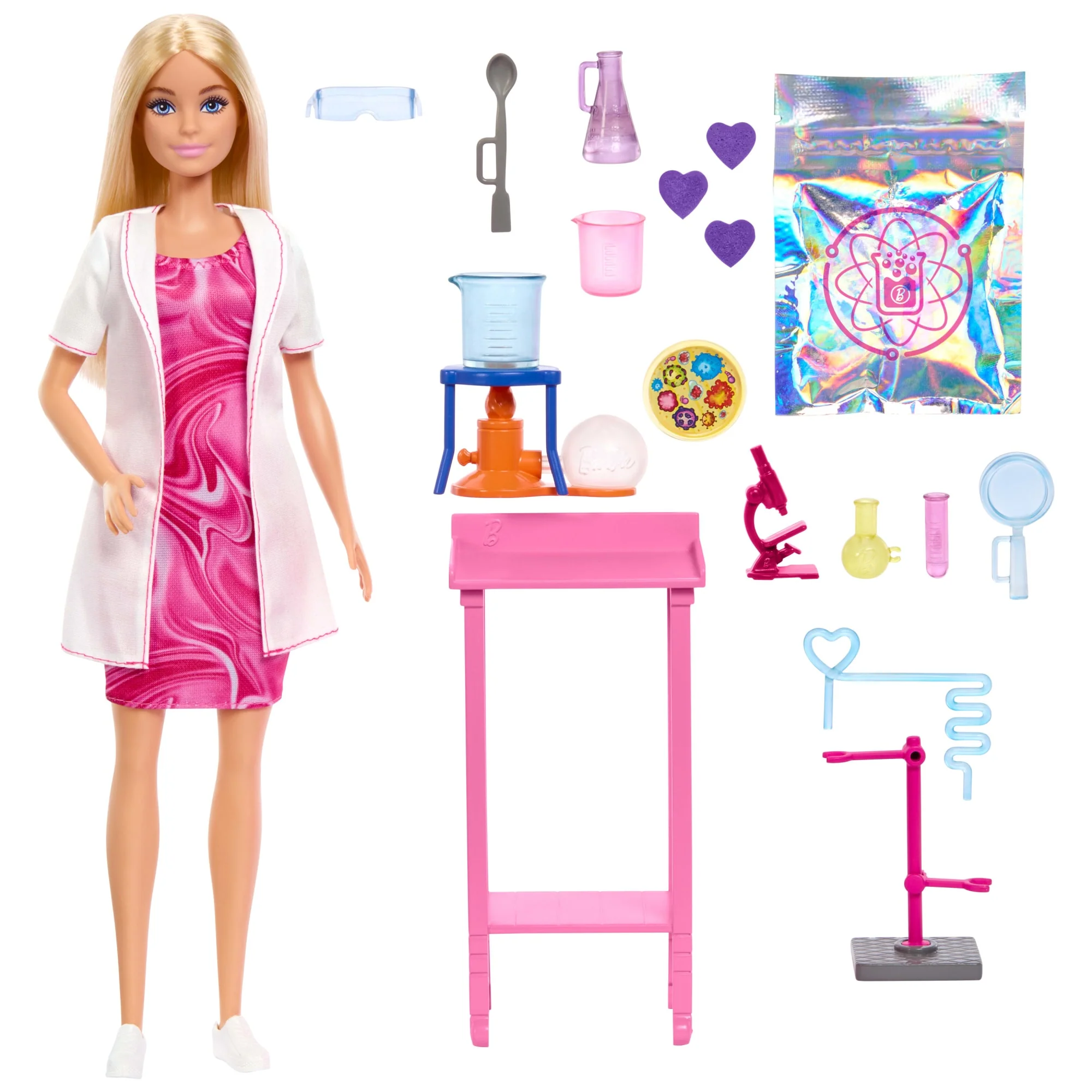 Barbie Poupée Mode et Accessoires Scientifique, Blonde, Table - Image 3