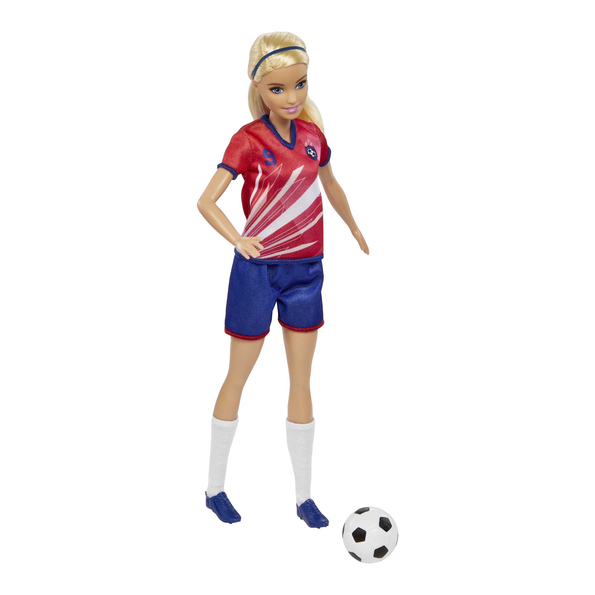 Barbie Profesiones Muñeca Jugadora de Fútbol Playera Roja - Image 3