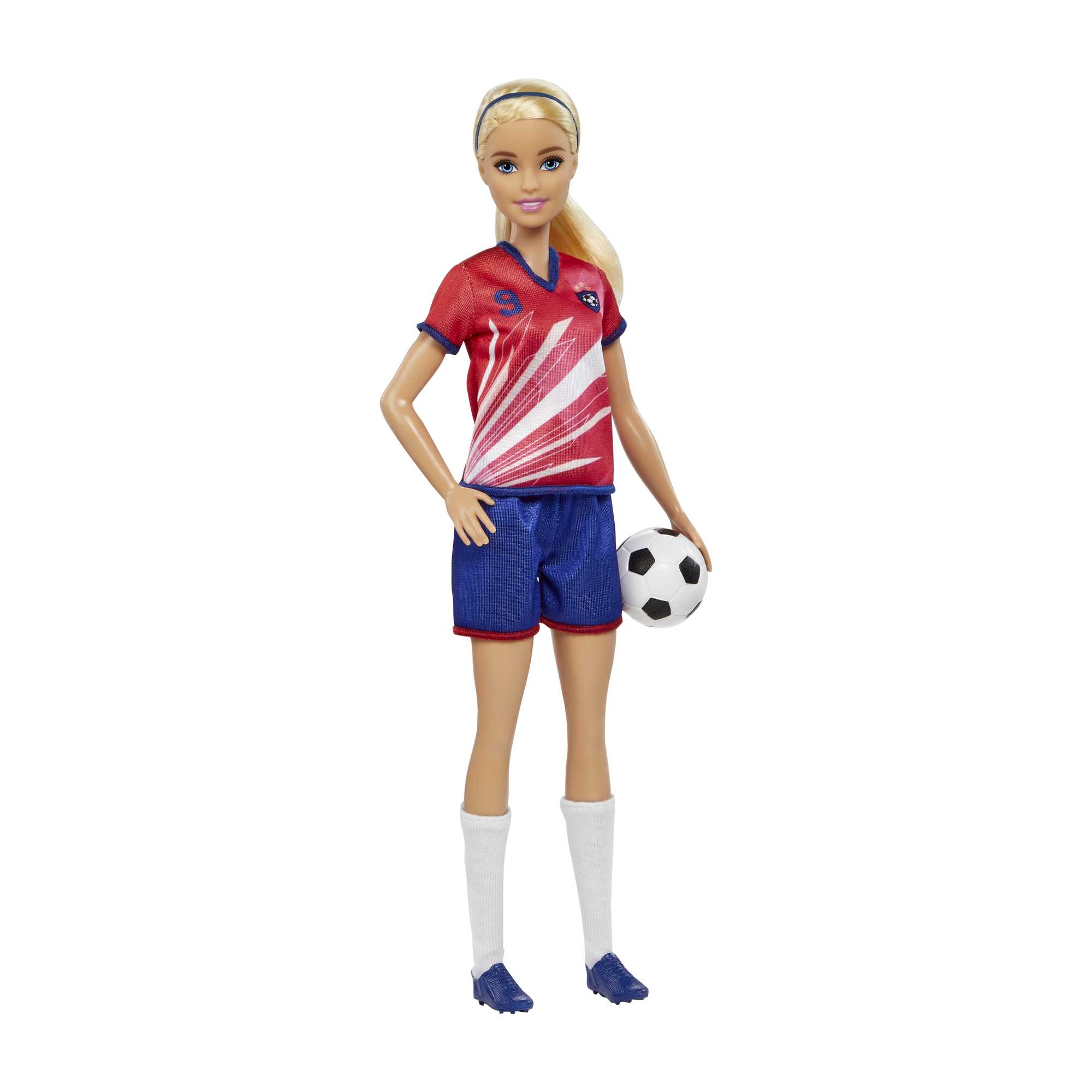 Barbie Profesiones Muñeca Jugadora de Fútbol Playera Roja - Image 5