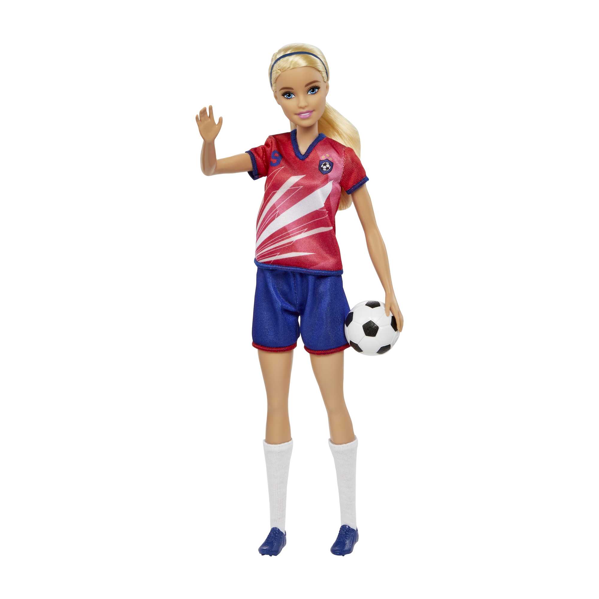 Barbie Profissões Boneca Jogadora de Futebol Camiseta Vermelha - Image 4
