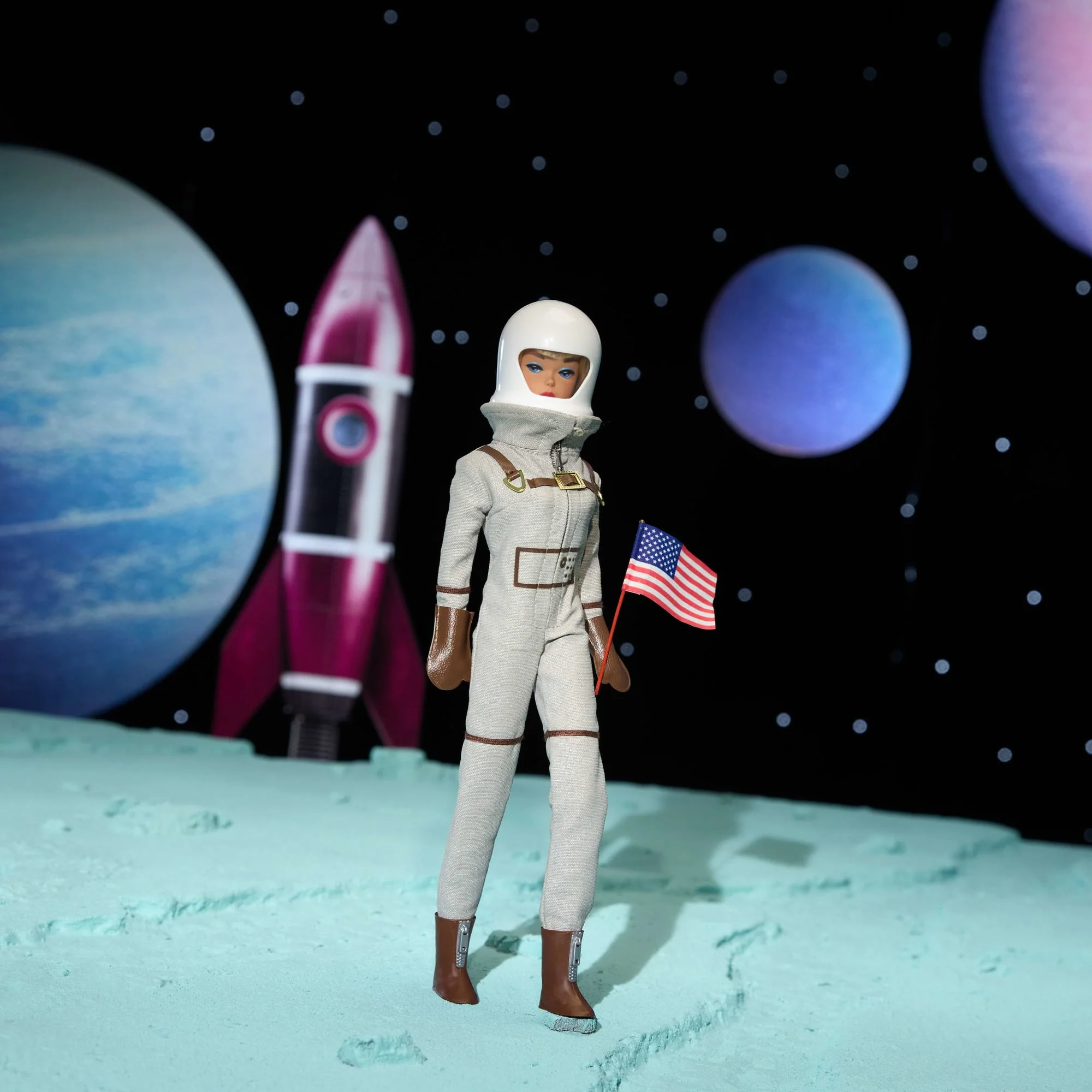 Barbie Signature Miss Astronaut Doll Collectible With Silver Suit, Space Boots, & Helmet Accessory - Image 2
