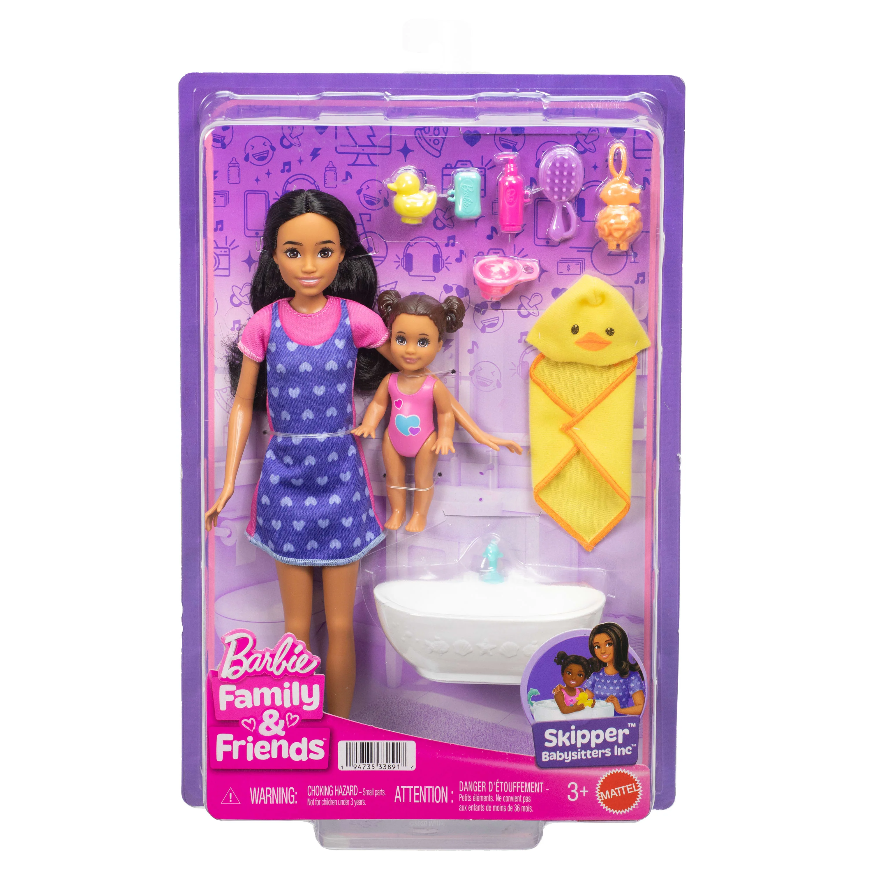 Barbie Skipper Babysitters inc. Playset With Skipper Doll, Toddler Doll, Bathtub & 6 Accessories - Image 6
