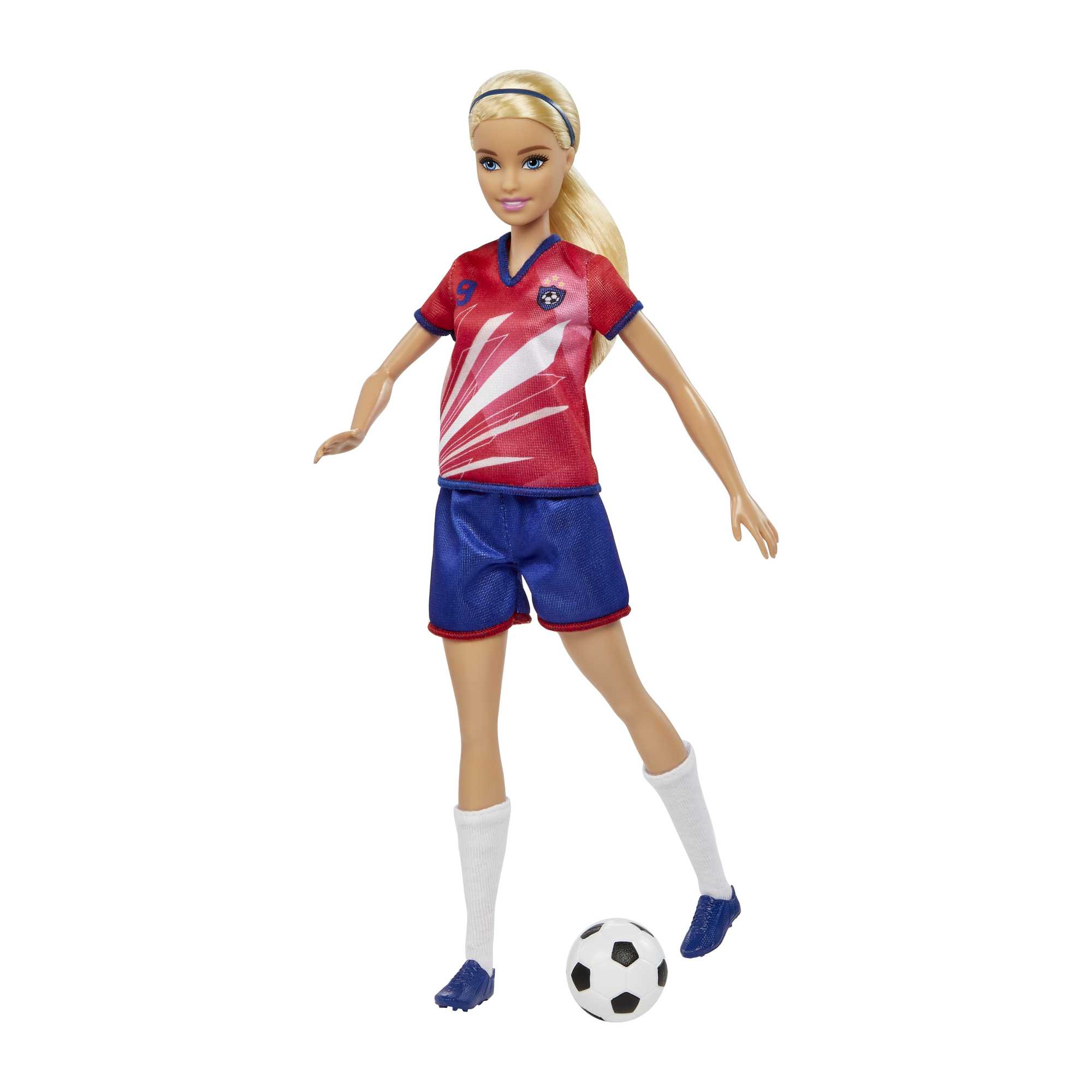Barbie Soccer Doll, Blonde, #9 Uniform, Soccer Ball, Cleats, Socks, 3 & Up - Image 2