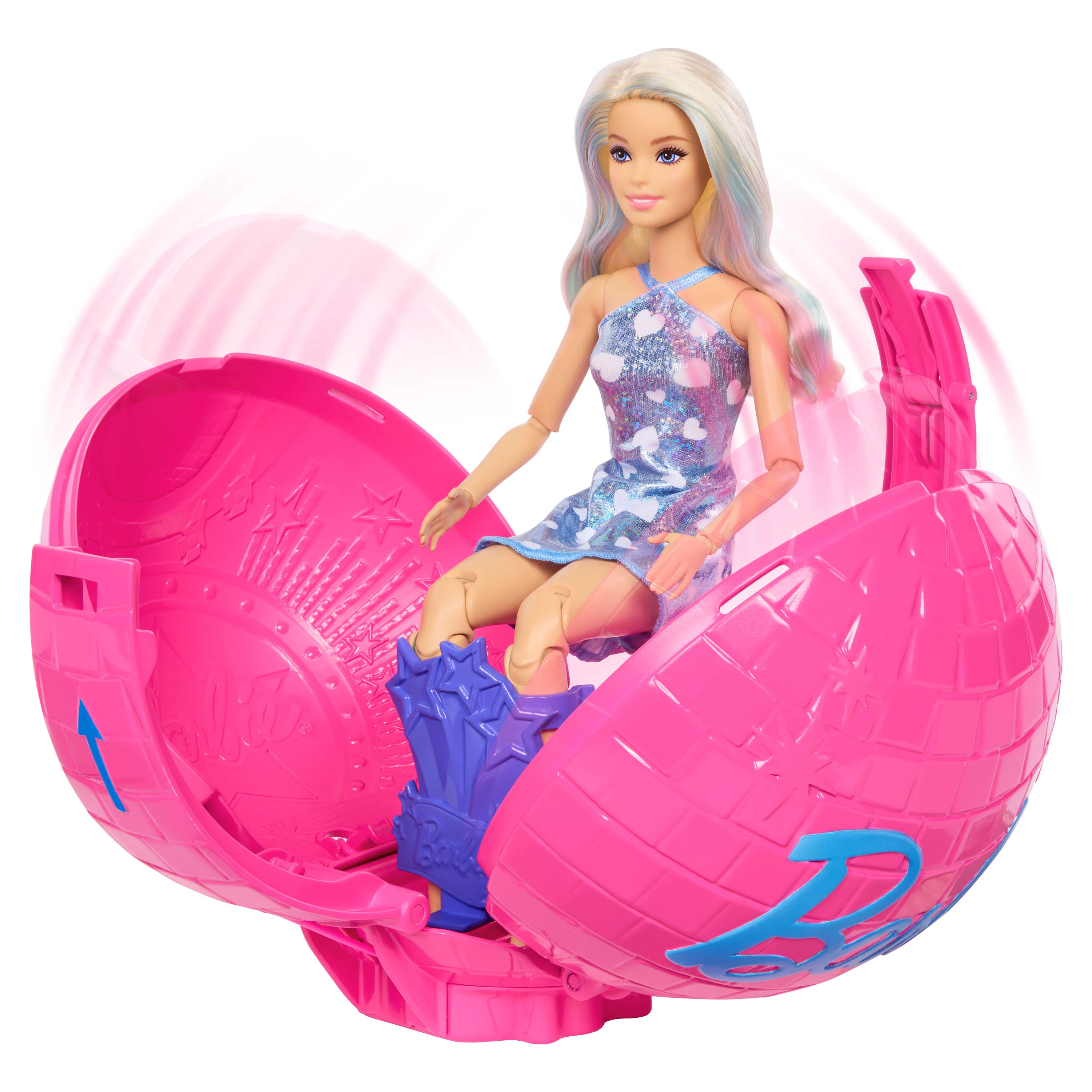 Barbie Team Barbie Roll And Reveal Pop Star Doll And Accessories With Blonde Fashion Doll, 8 Surprises S & Disco Ball Encasement - Image 4