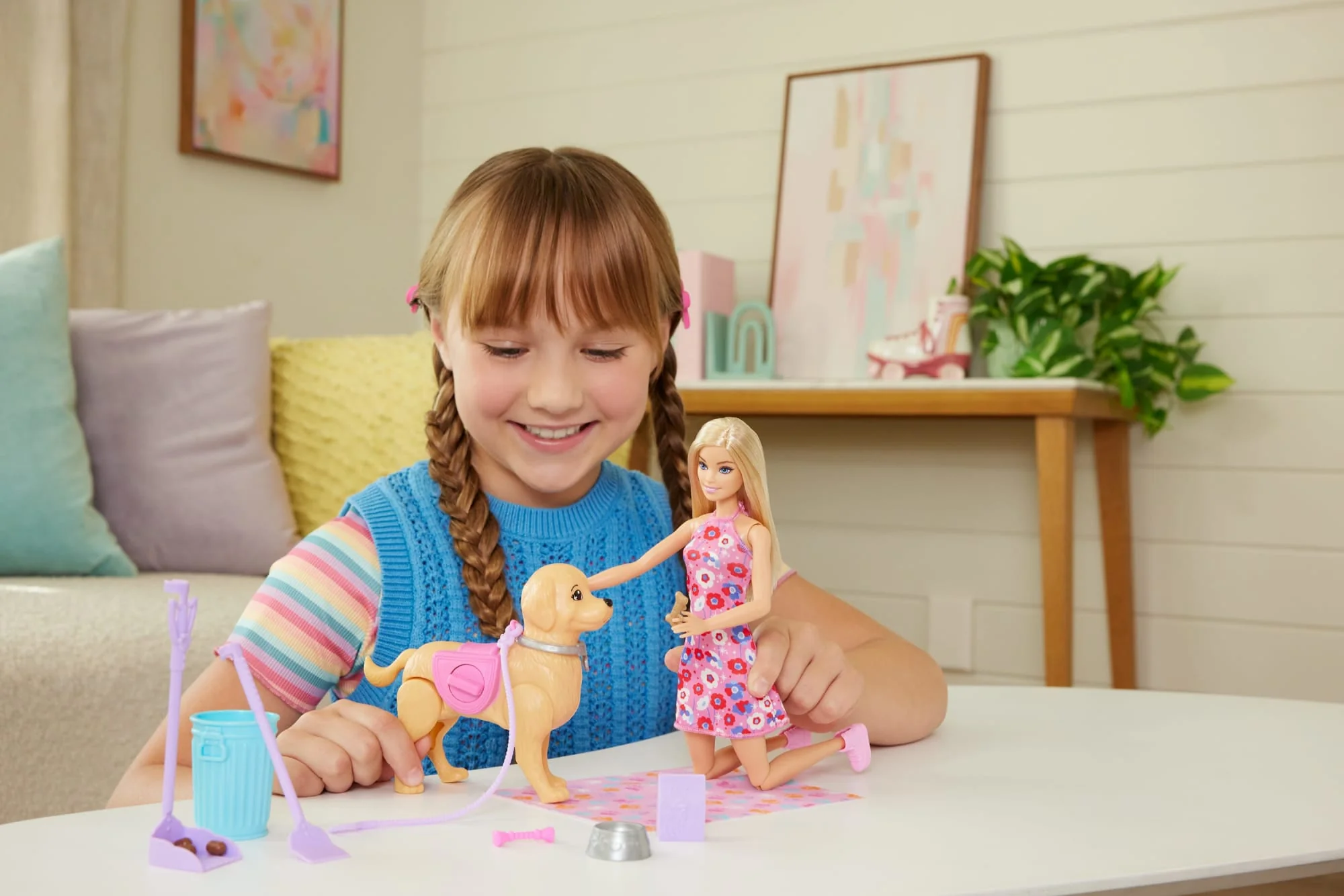 Barbie “Malibu” Walk & Potty Pup Toy Set, includes Doll, Walking Pet Dog With Potty Feature, & Accessories - Image 2