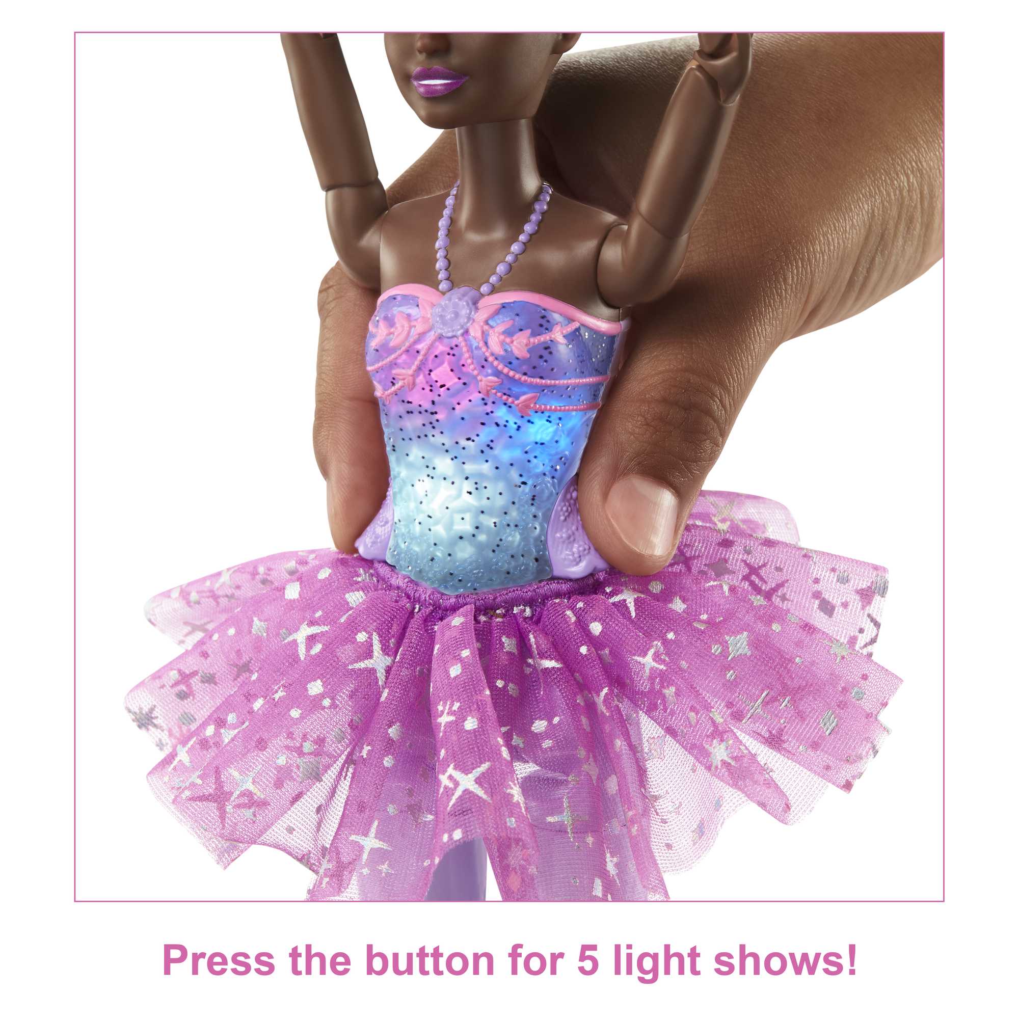 Barbie Dreamtopia Twinkle Lights Ballerina Doll, Brunette With Light-Up Feature, Tiara And Tutu - Image 4