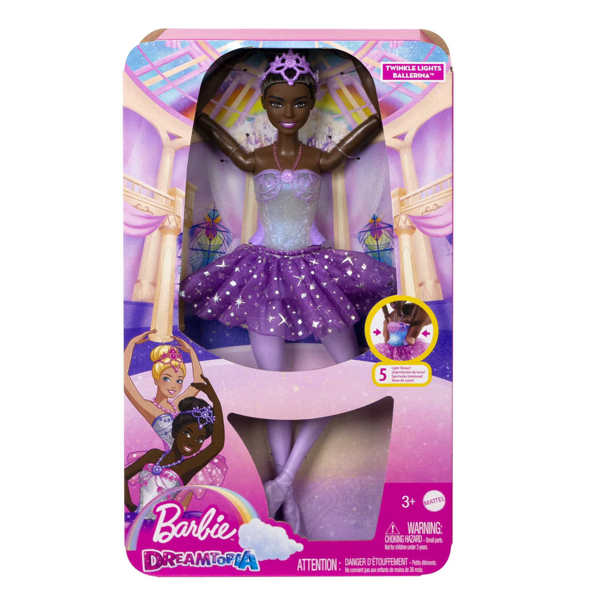 Barbie Dreamtopia Twinkle Lights Ballerina Doll, Brunette With Light-Up Feature, Tiara And Tutu - Image 6