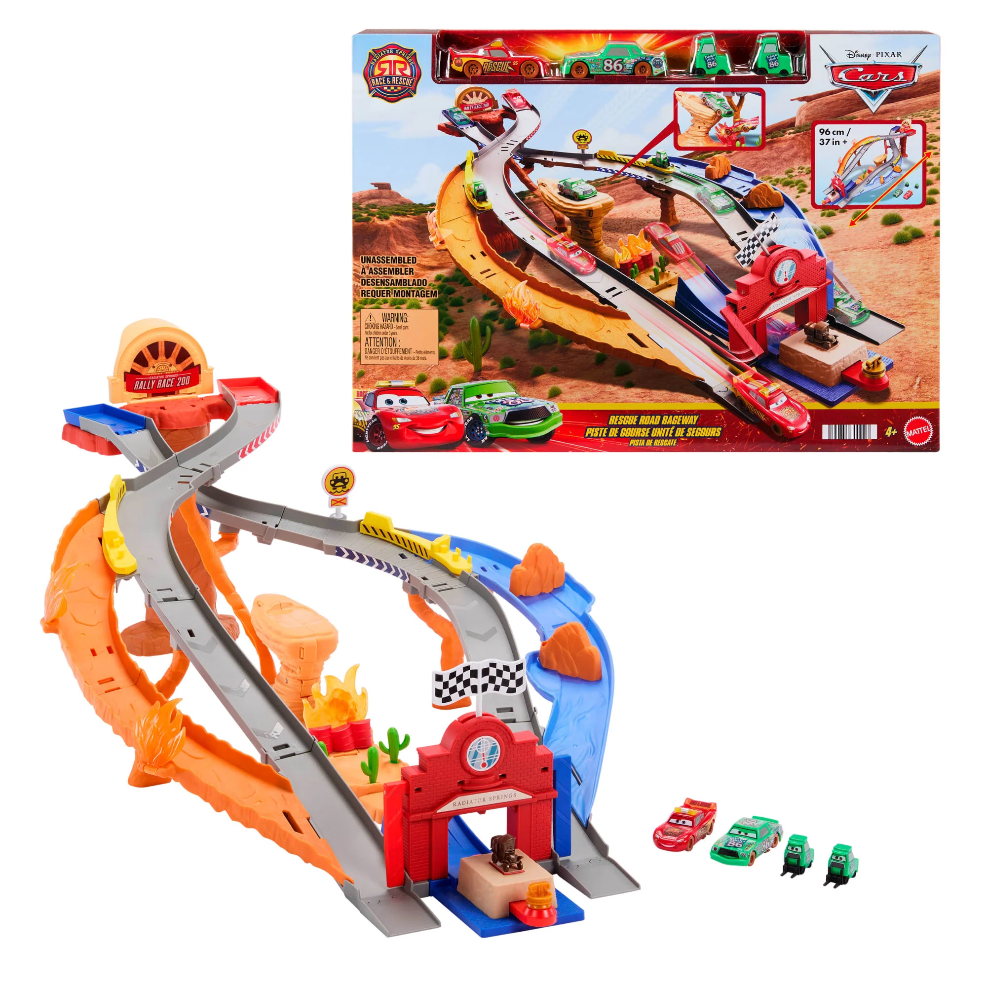 Cars de Disney y Pixar Pista de Juguete Pista Carrera al Rescate