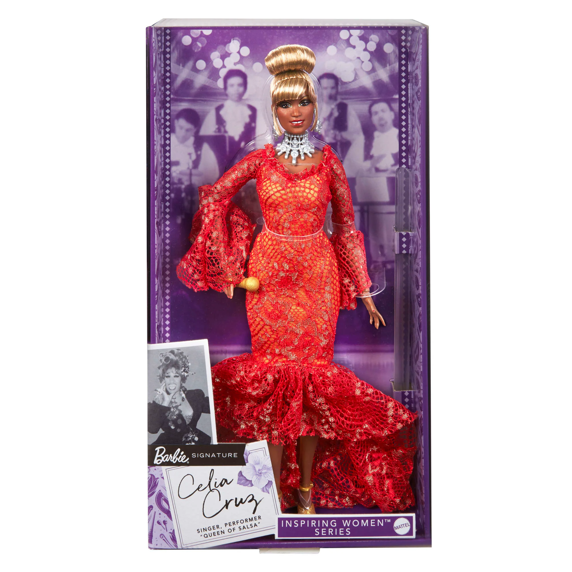 Barbie Inspiring Women Celia Cruz Collectible Doll, in Red Dress