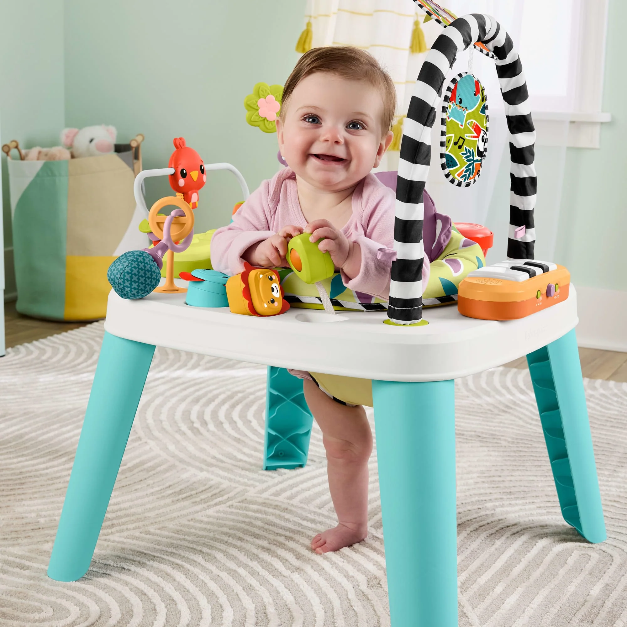 Centre D’Activités Musicales Pour Bébés et Table de Jeu Pour Tout-Petits Singe Violet 2 en 1 Fisher-Price - Image 2