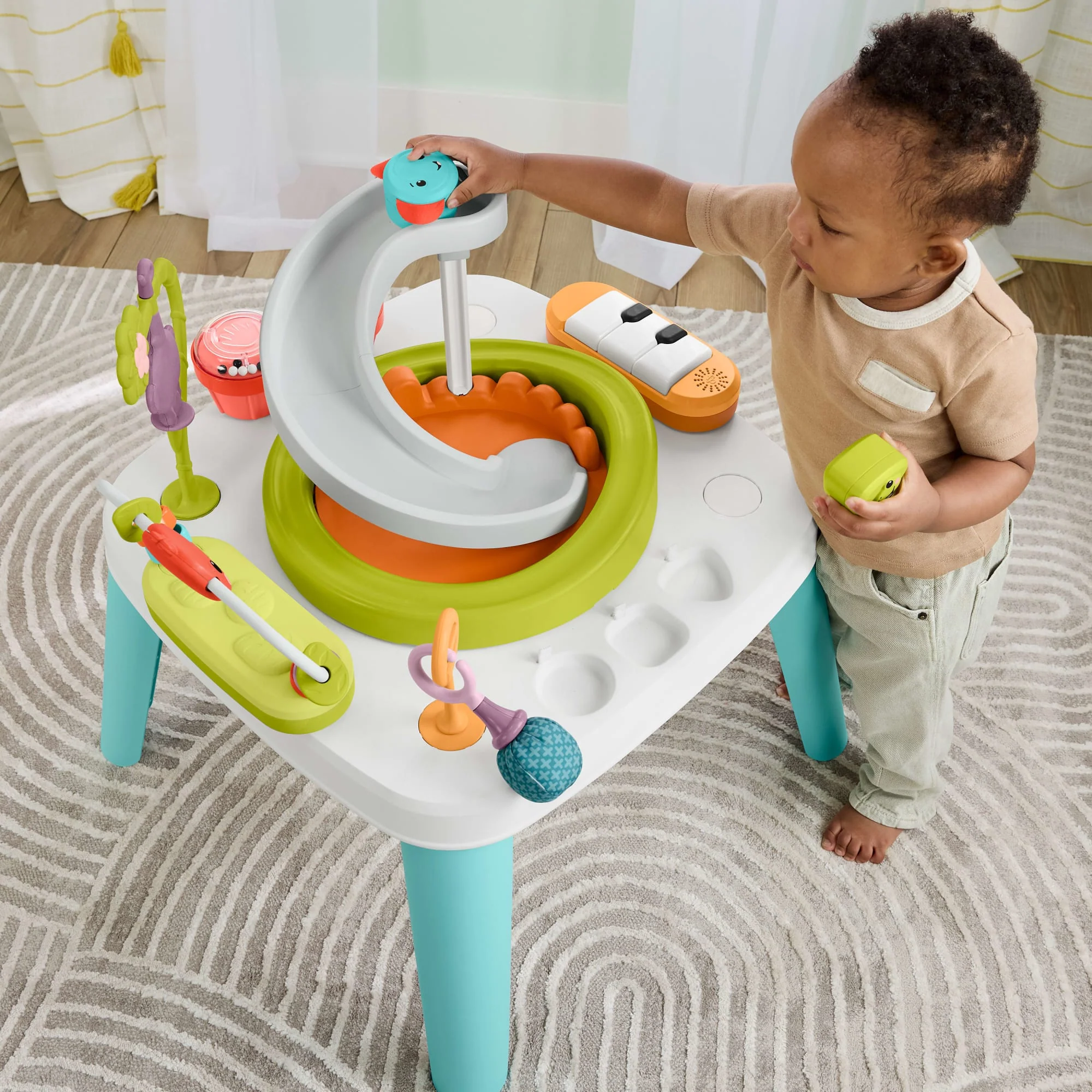 Centre D’Activités Musicales Pour Bébés et Table de Jeu Pour Tout-Petits Singe Violet 2 en 1 Fisher-Price - Image 3
